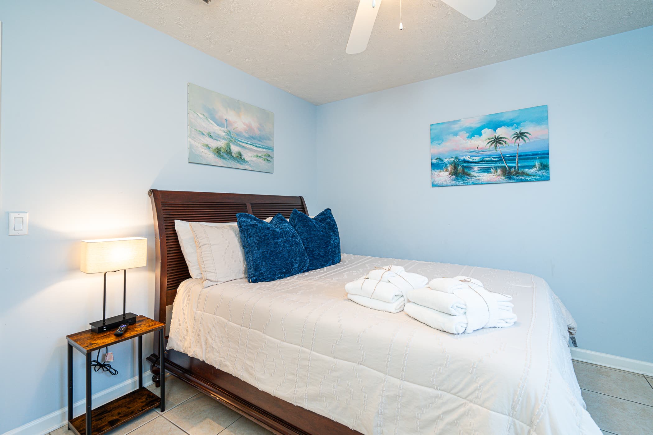 Bedroom with Queen bed and flat screen TV