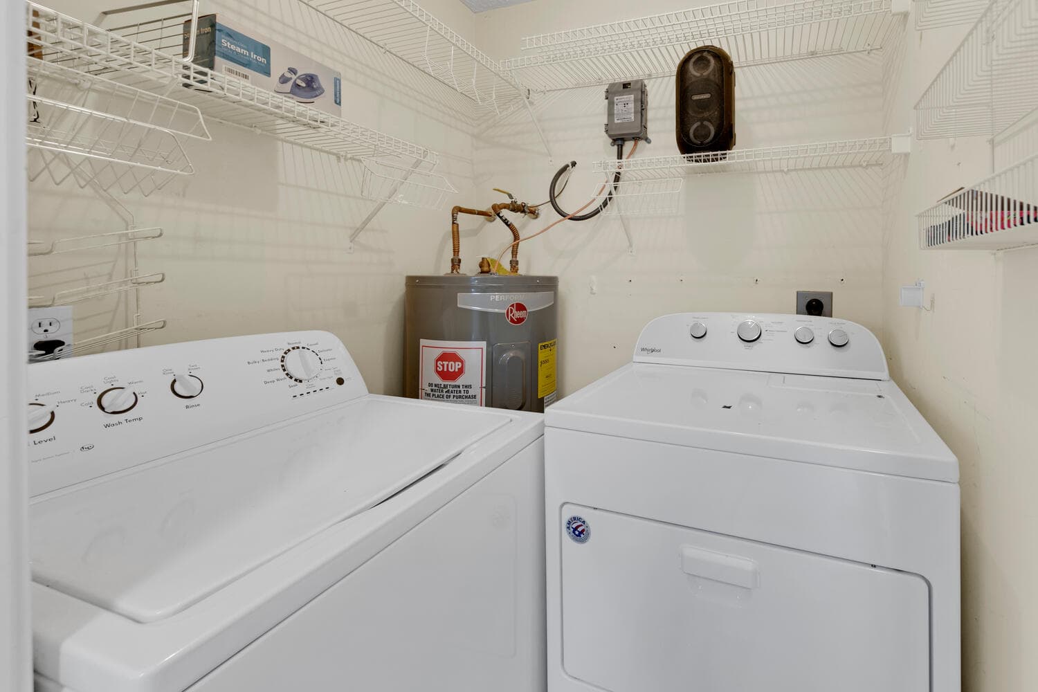 Free washer and dryer inside home