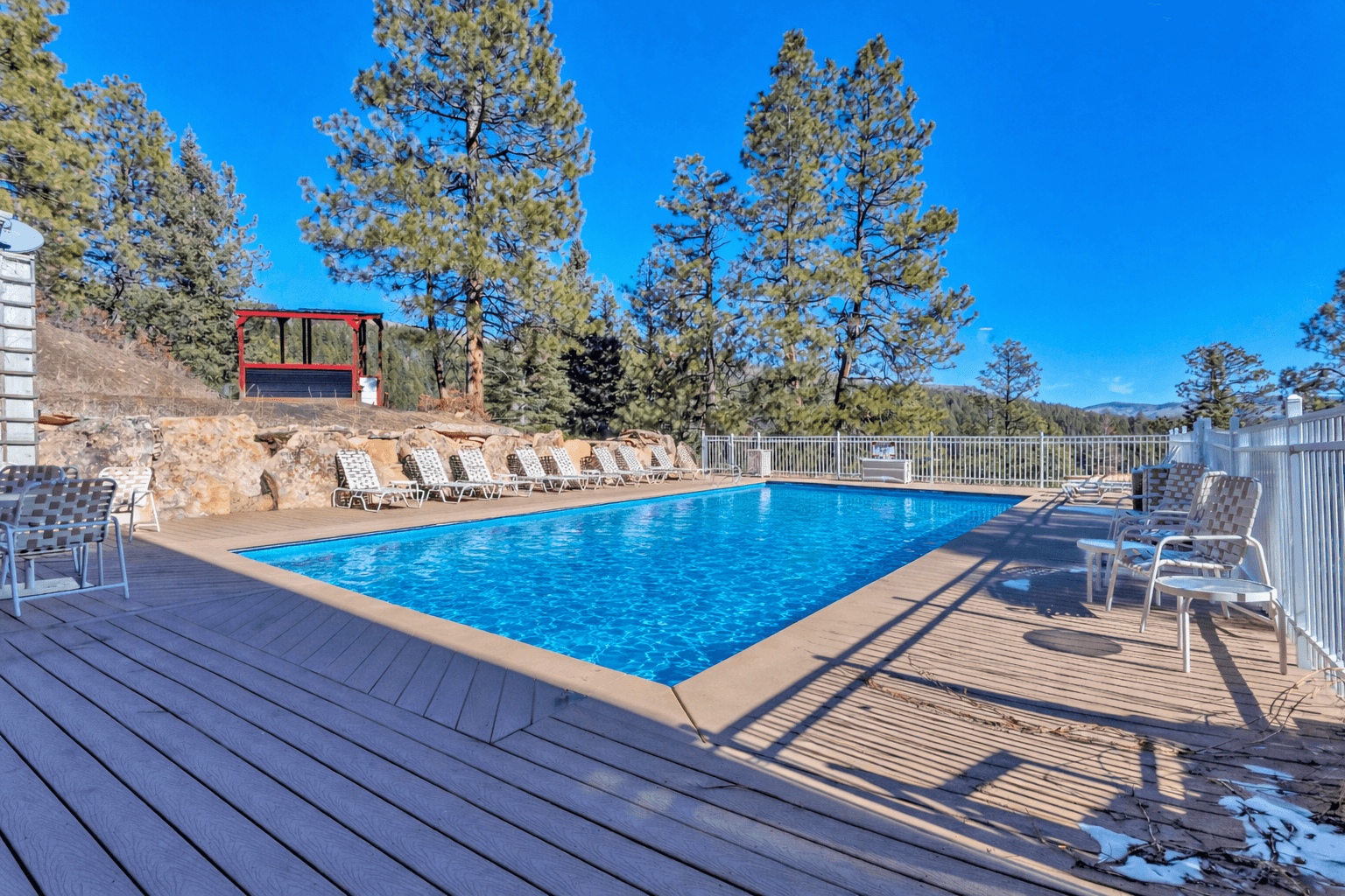 Pool is drained during winter months