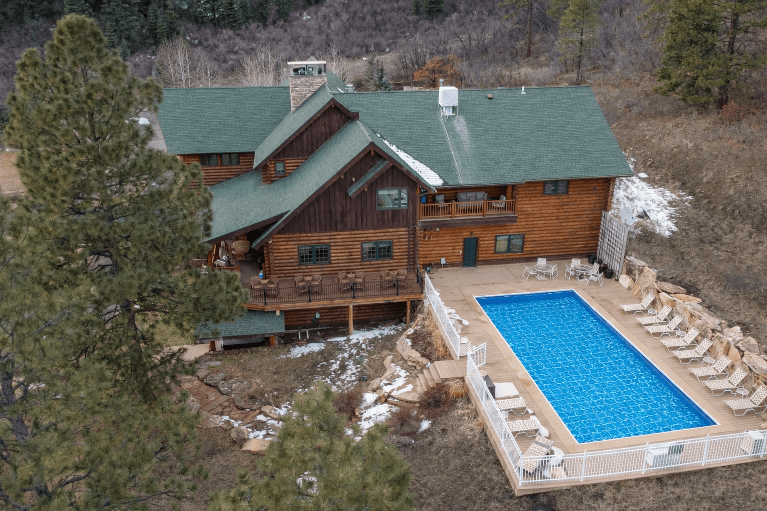 Pool is drained during winter months