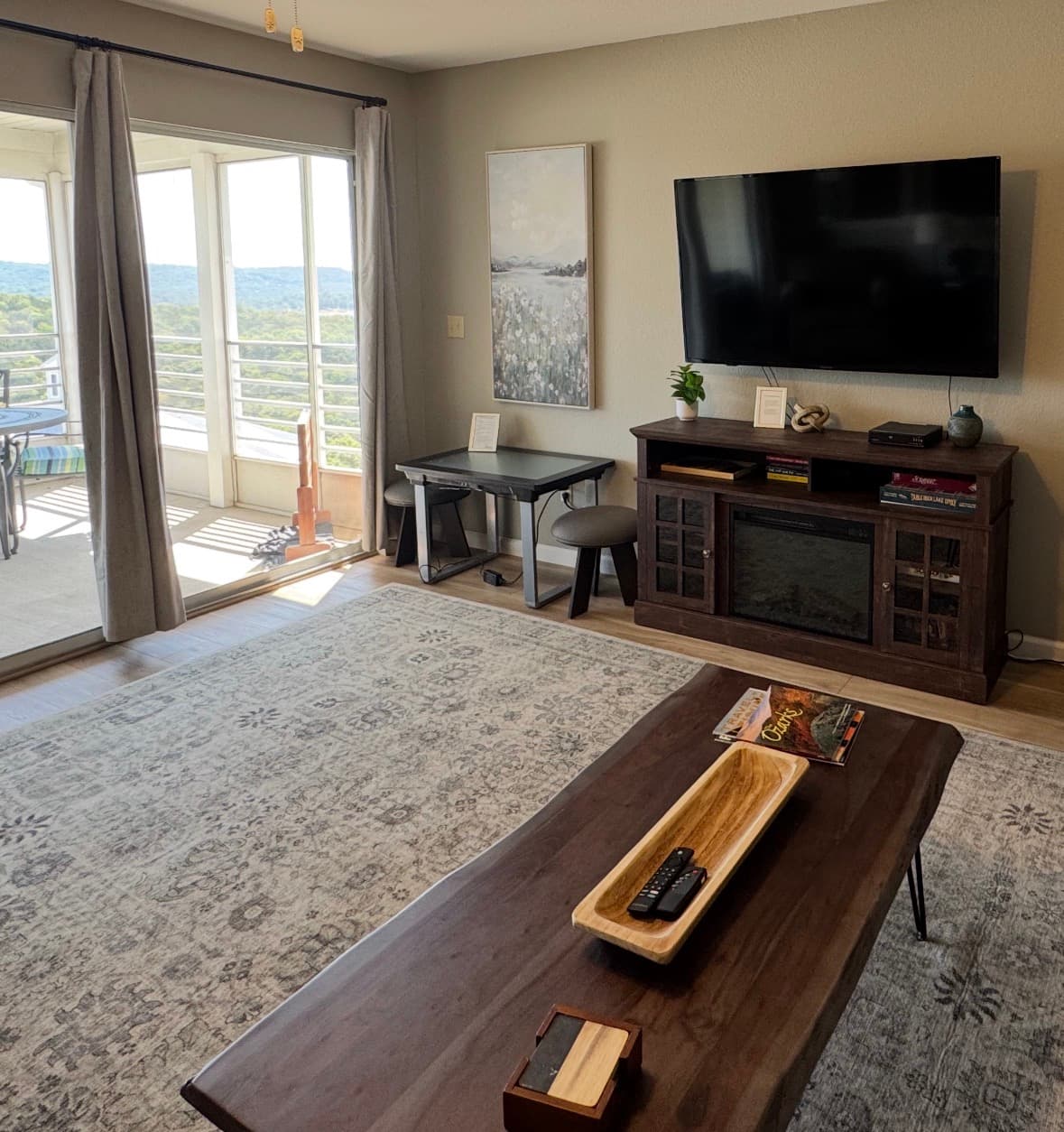 Fireplace and game table