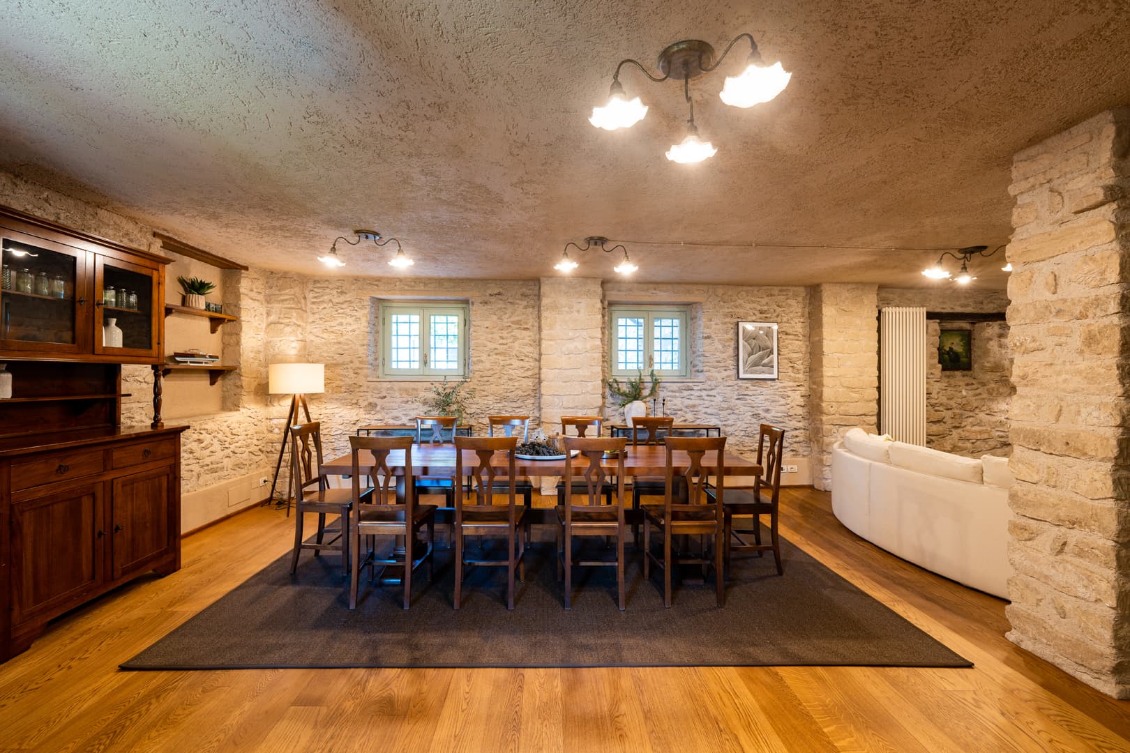 Dining area in a tavern carved into the rock