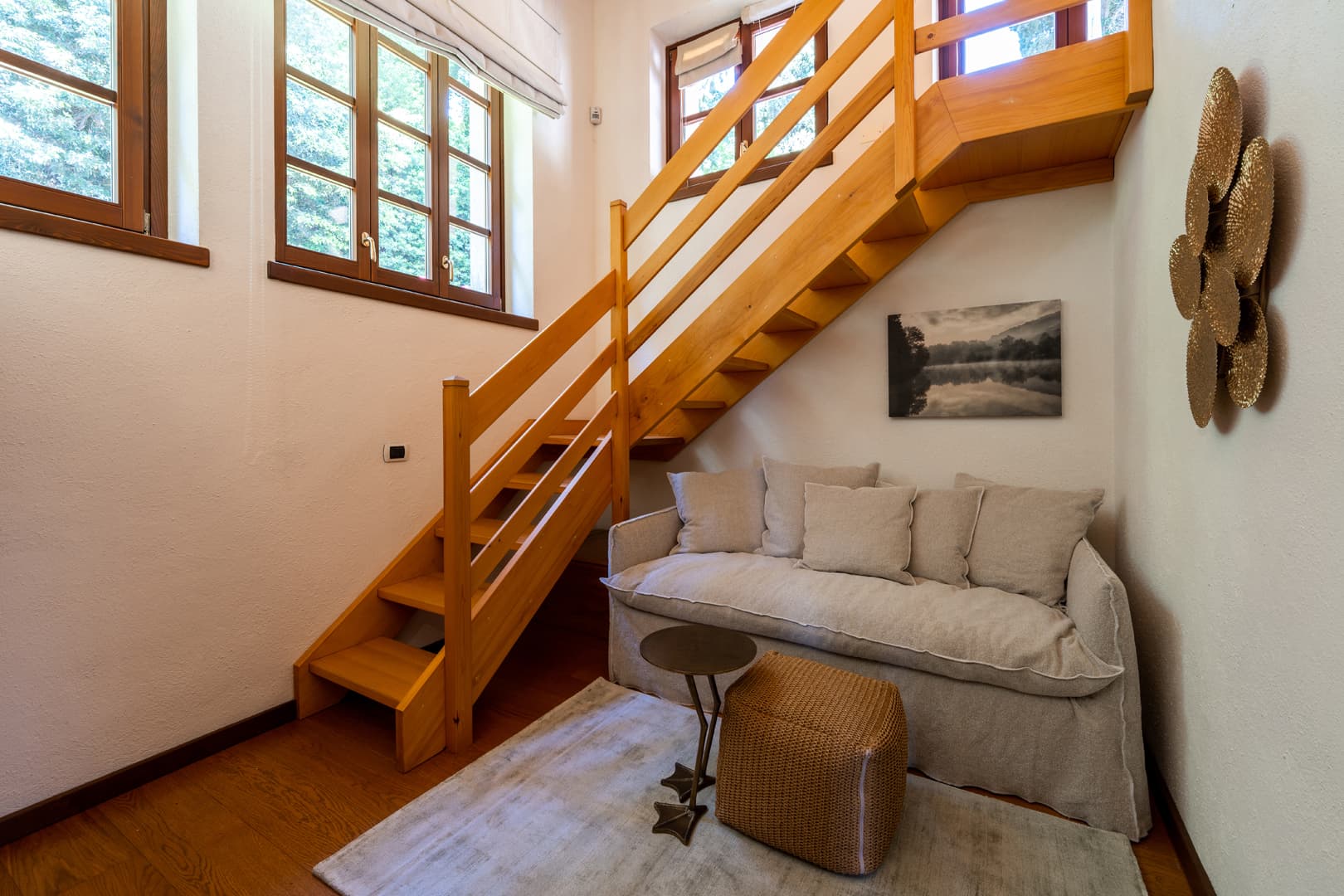 Family lodge annex with sofa bed and raised bedroom