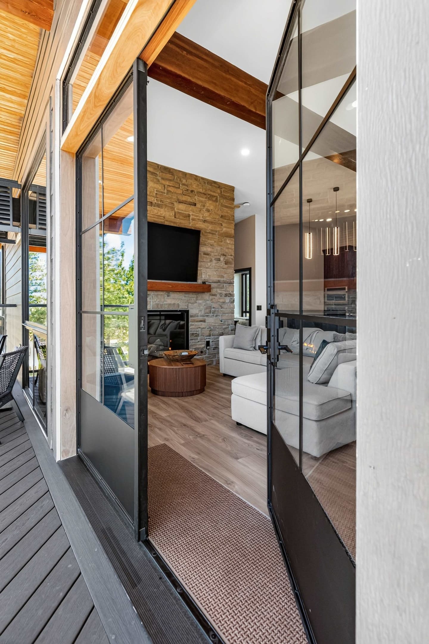 huge 7f french doors to living room