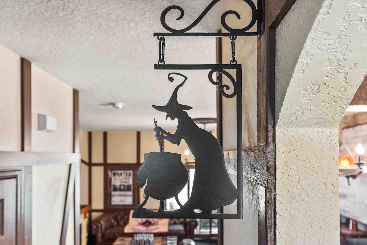 The kitchen and main living area is themed as The Leaky Cauldron just like the movies/books and Universal Studios!
