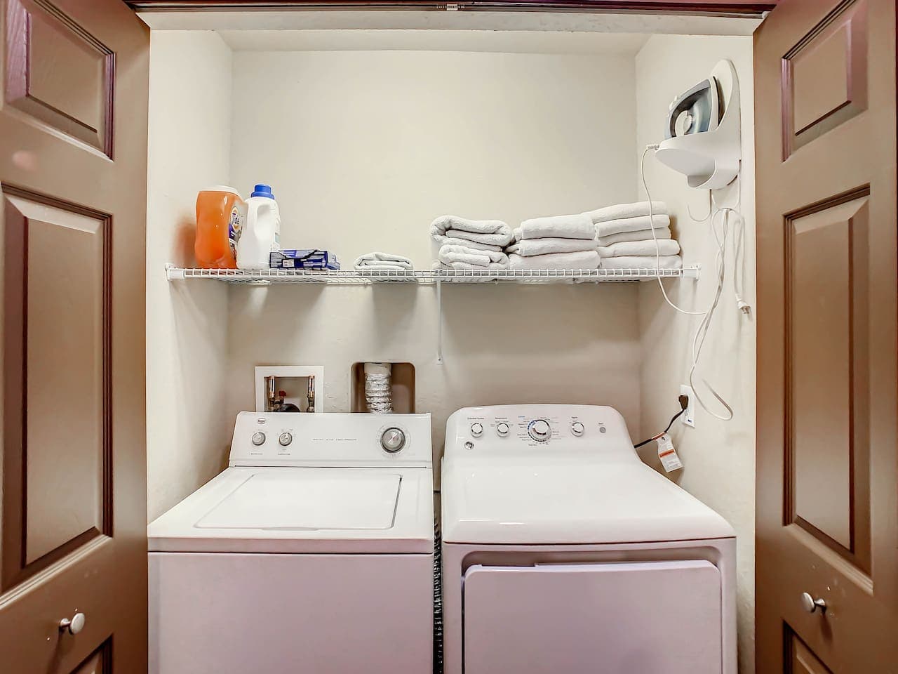 A washer and dryer are provided just next to the master bedroom.