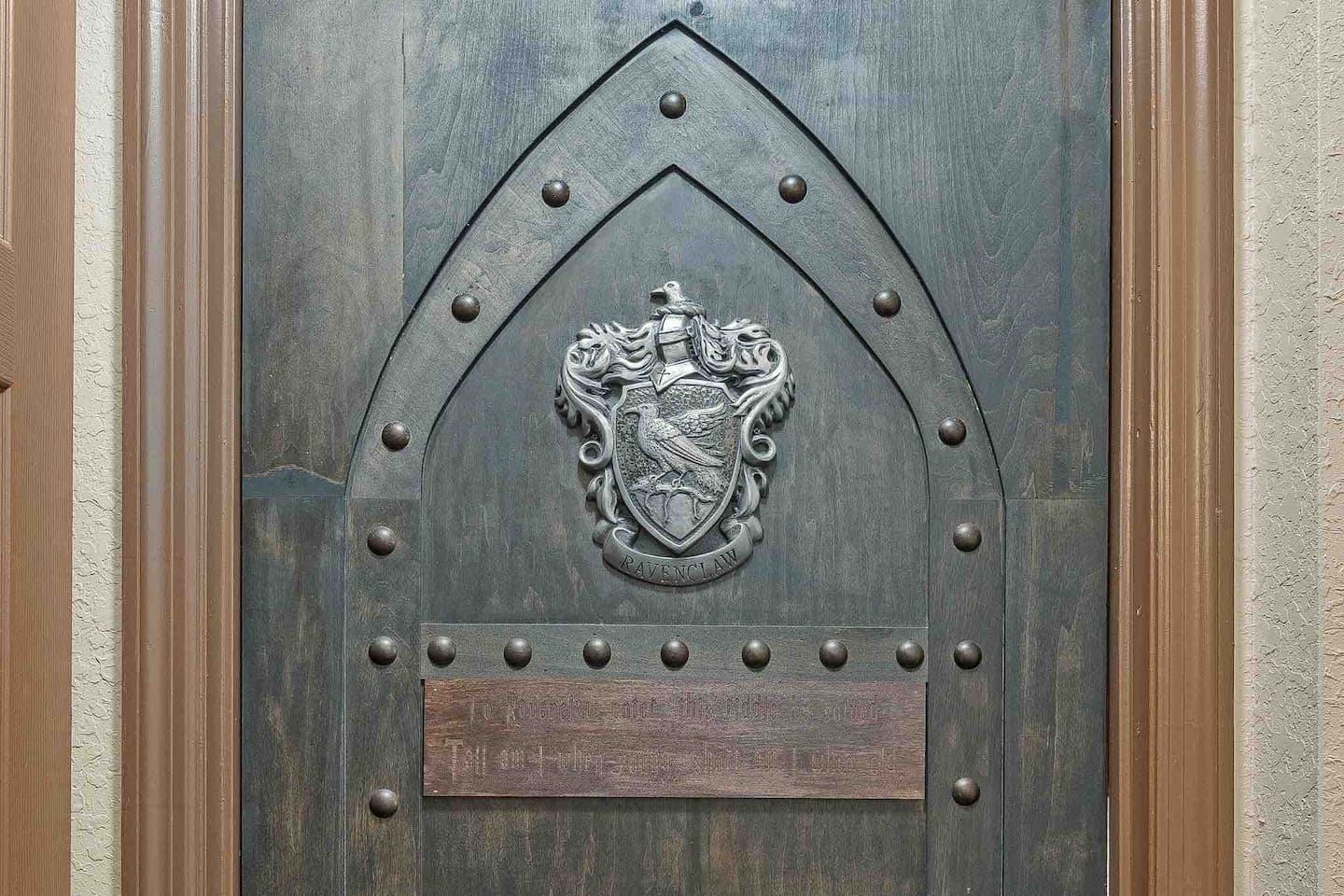 In the books (not the movies) Ravenclaw's are expected to answer a riddle before entering. Can you guess the correct answer? (Answer on the other side of the door).