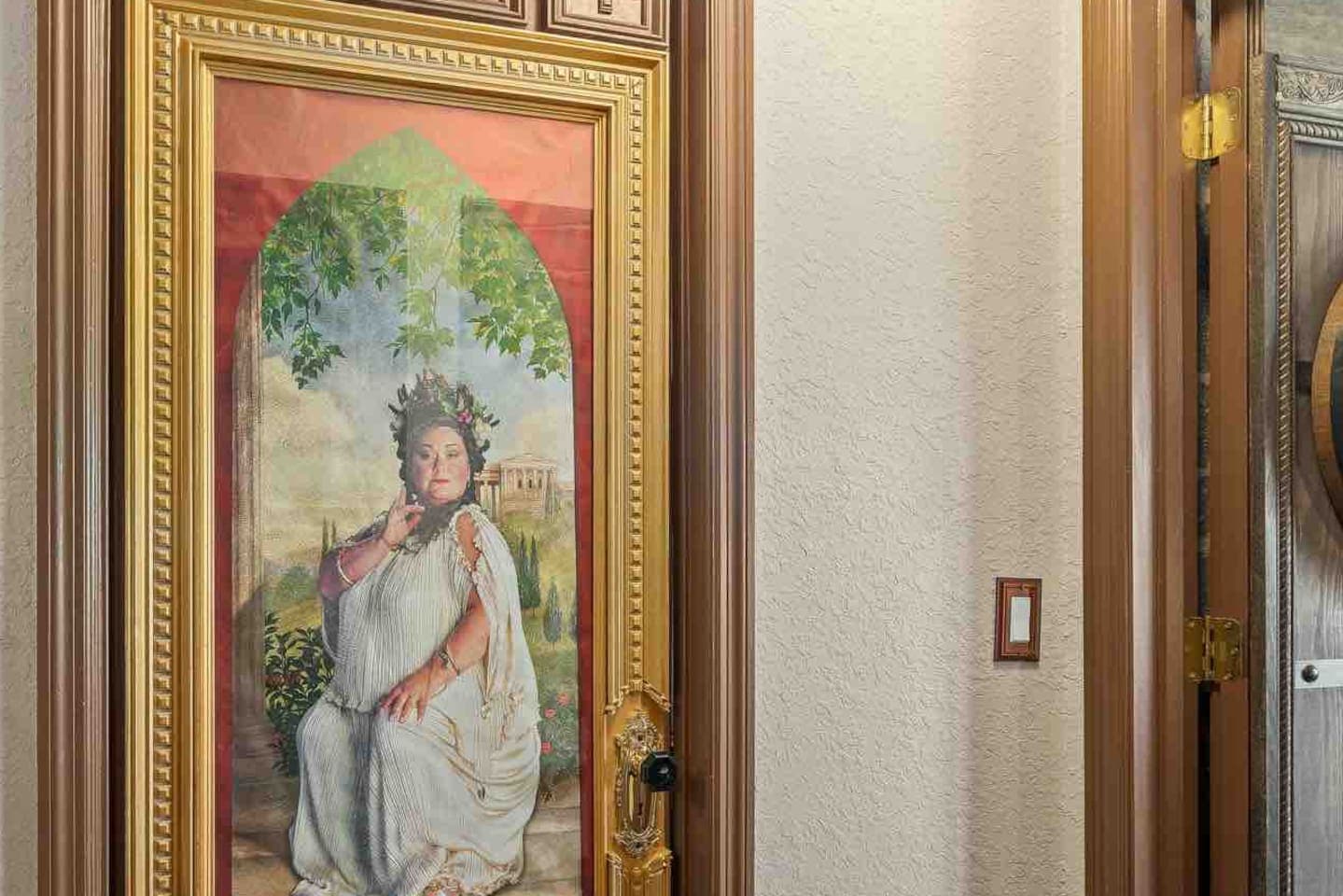 You have to pass the fat lady in order to enter the Gryffindor common room.