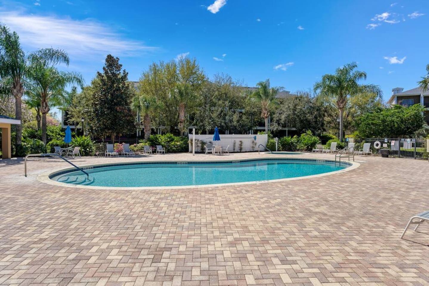 There's a pool right behind the unit!