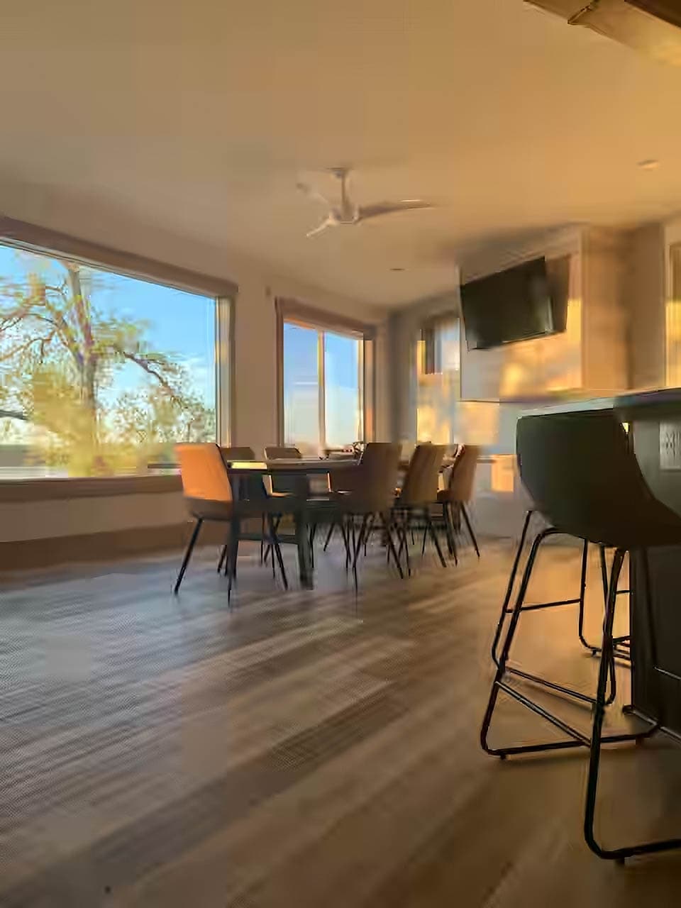Natural light kitchen and dining area