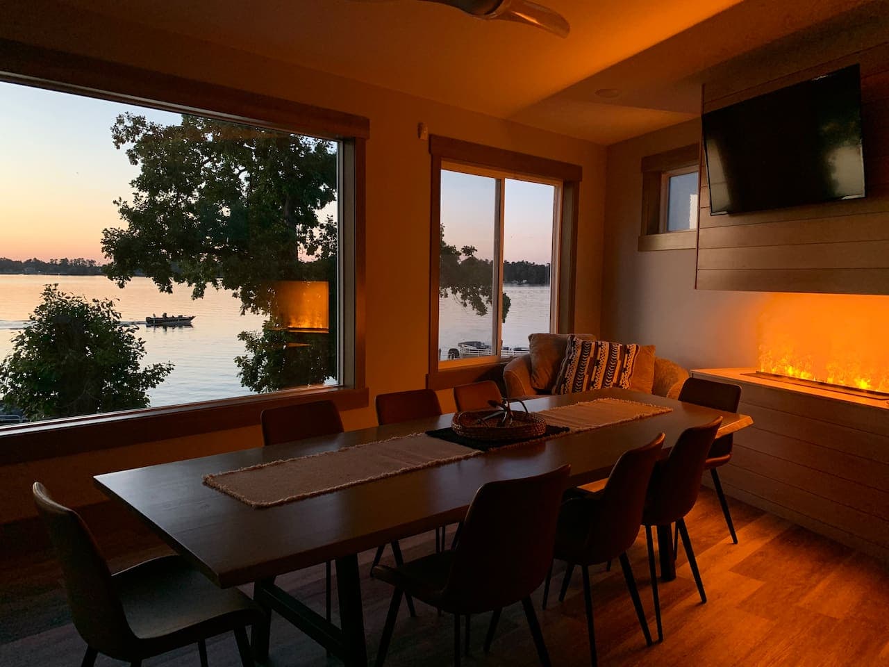 Relax inside while still enjoying the sunset views.