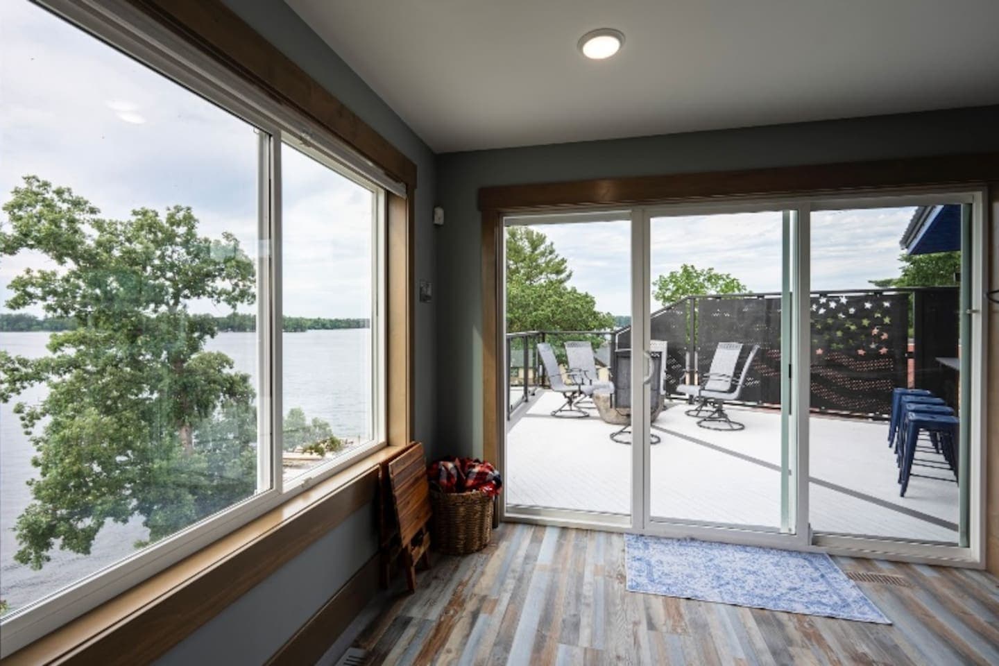 Plenty of windows to catch a view of the lake at all times.