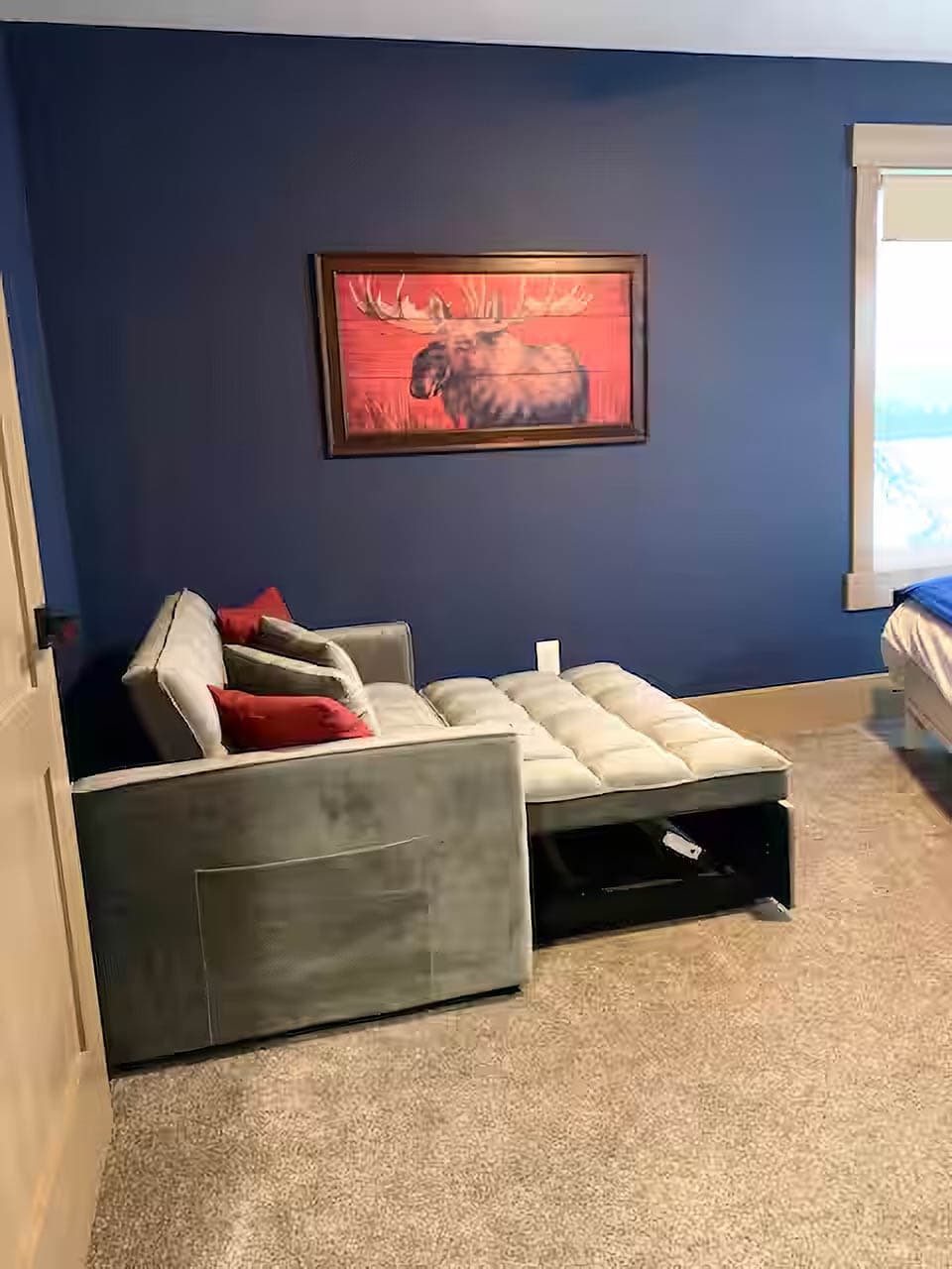 Bedroom 3 (Blue Bedroom) with queen bed plus pullout couch.