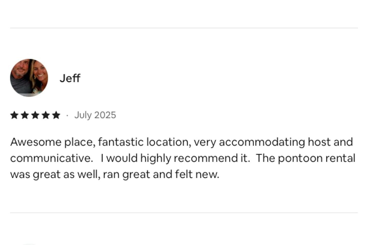We strive to be the best host!