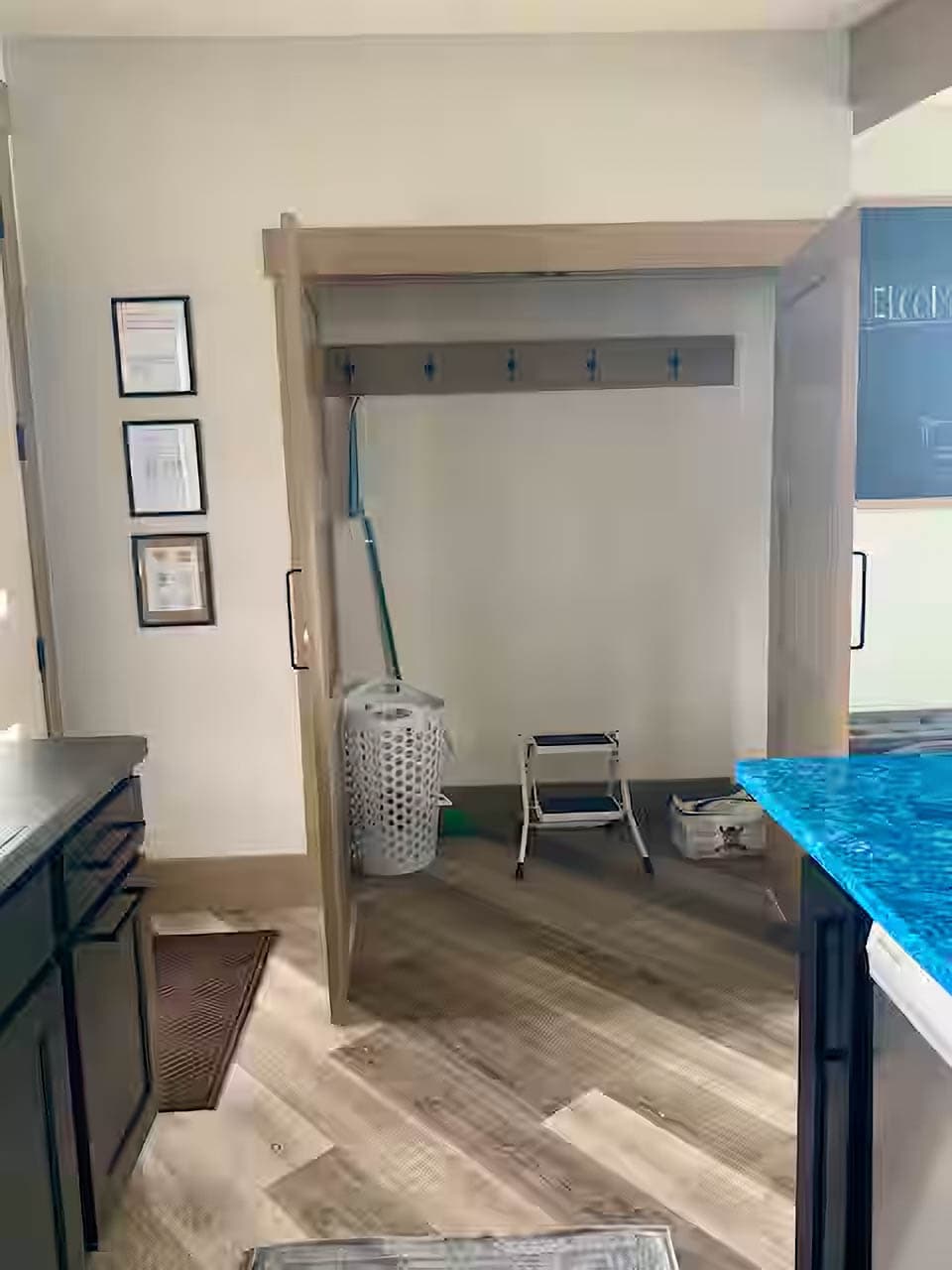 Entry closet with plenty of storage for all your gear.
