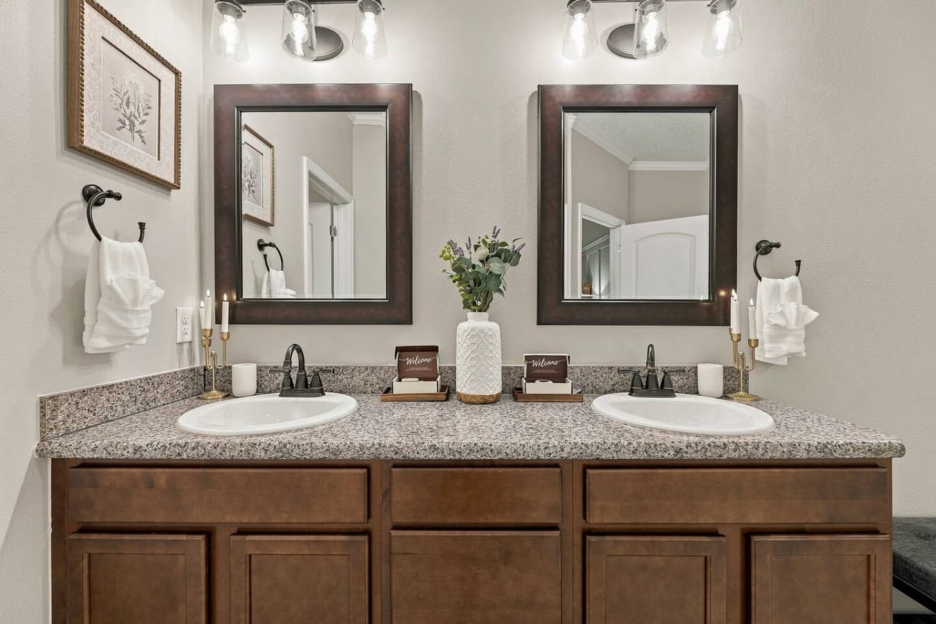 Double vanity sinks.