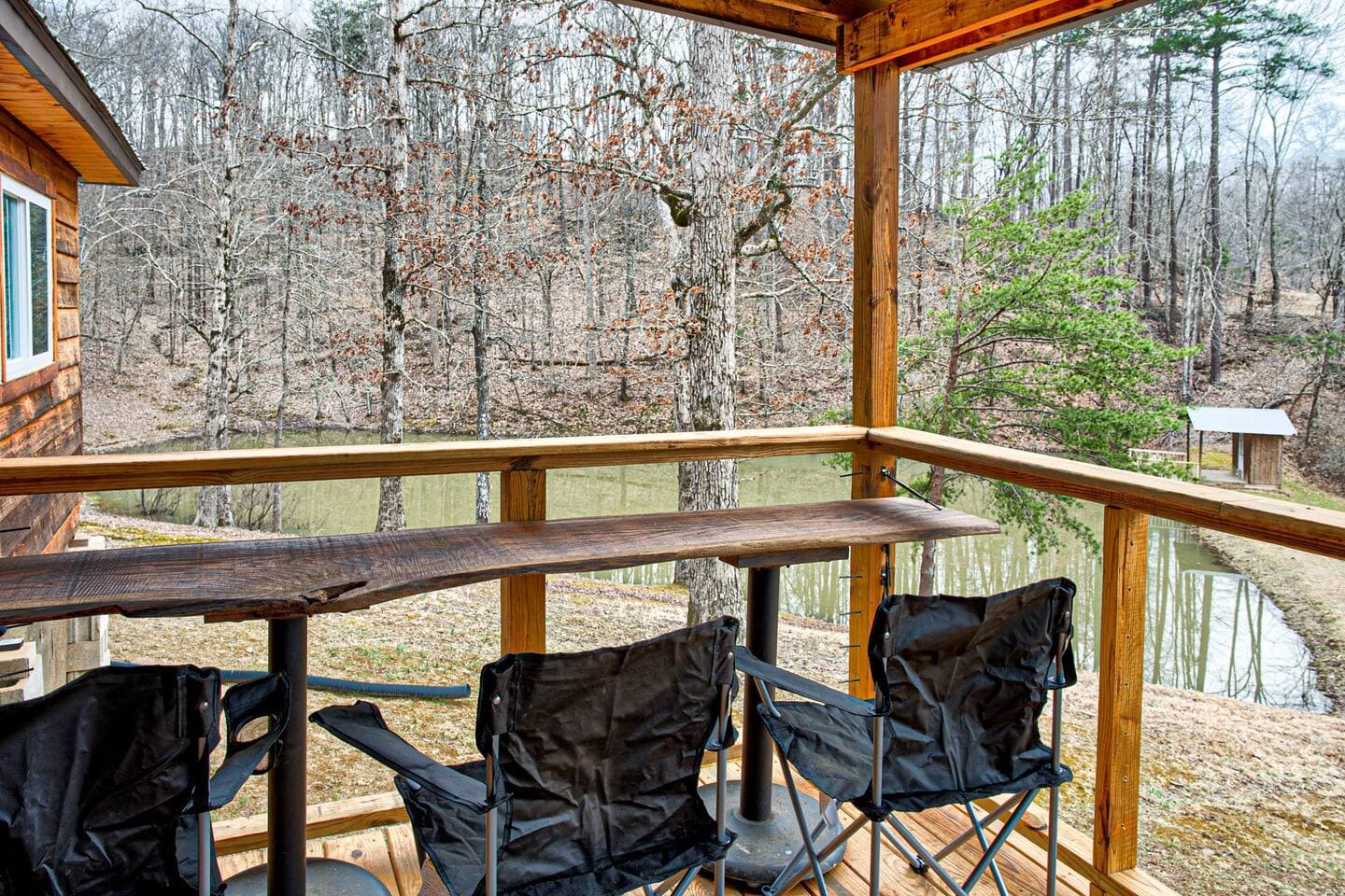 Front Porch Bar Looking To Pond