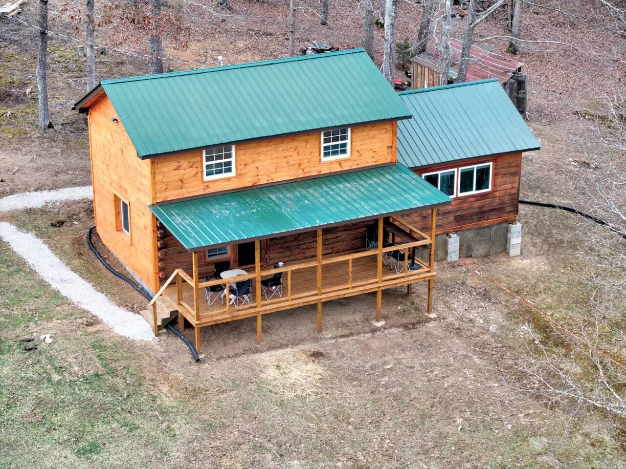 Red River Gorge Cabin, Arial View From Front