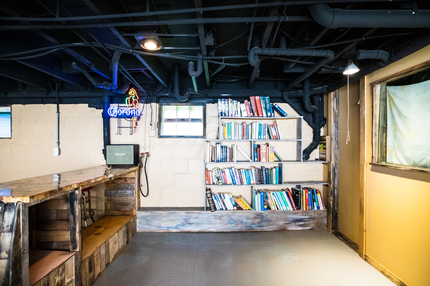 Book shelf and bar