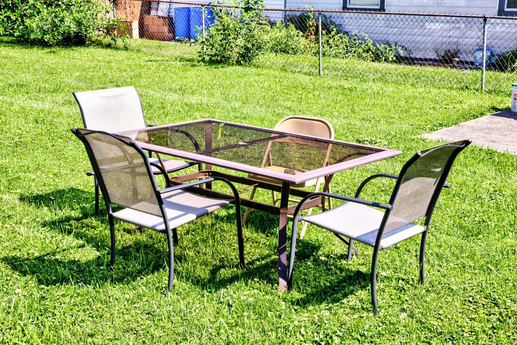 Backyard table and chairs