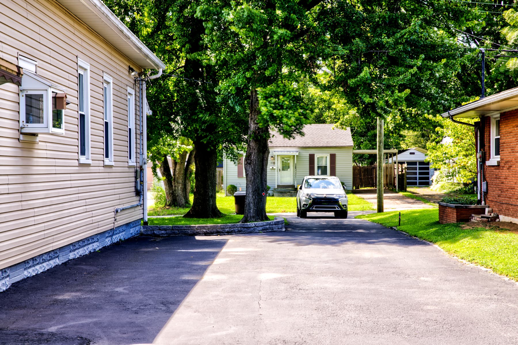 Large, double wide driveway with enough room for 6 to 8 cars or an RV or trailer