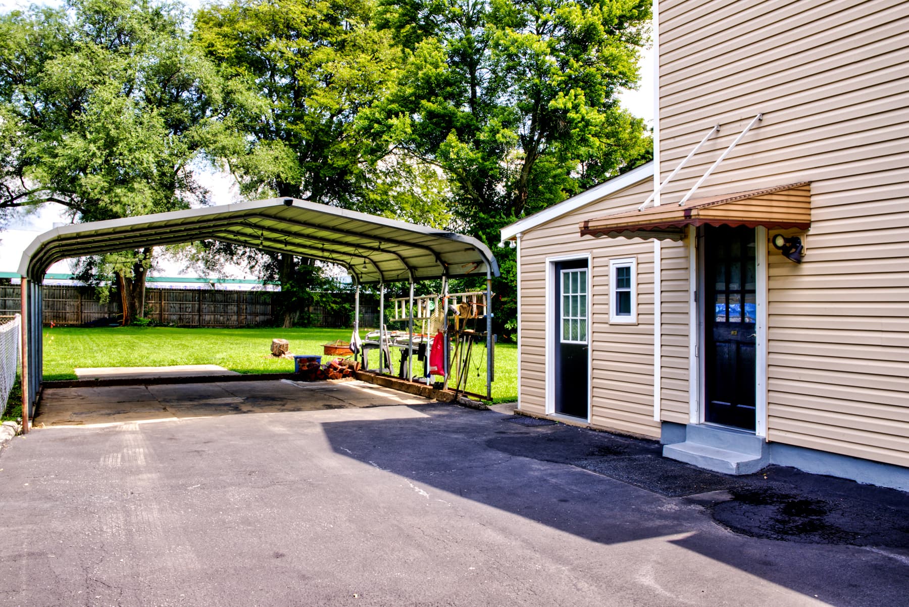 Covered carport for 2 cars