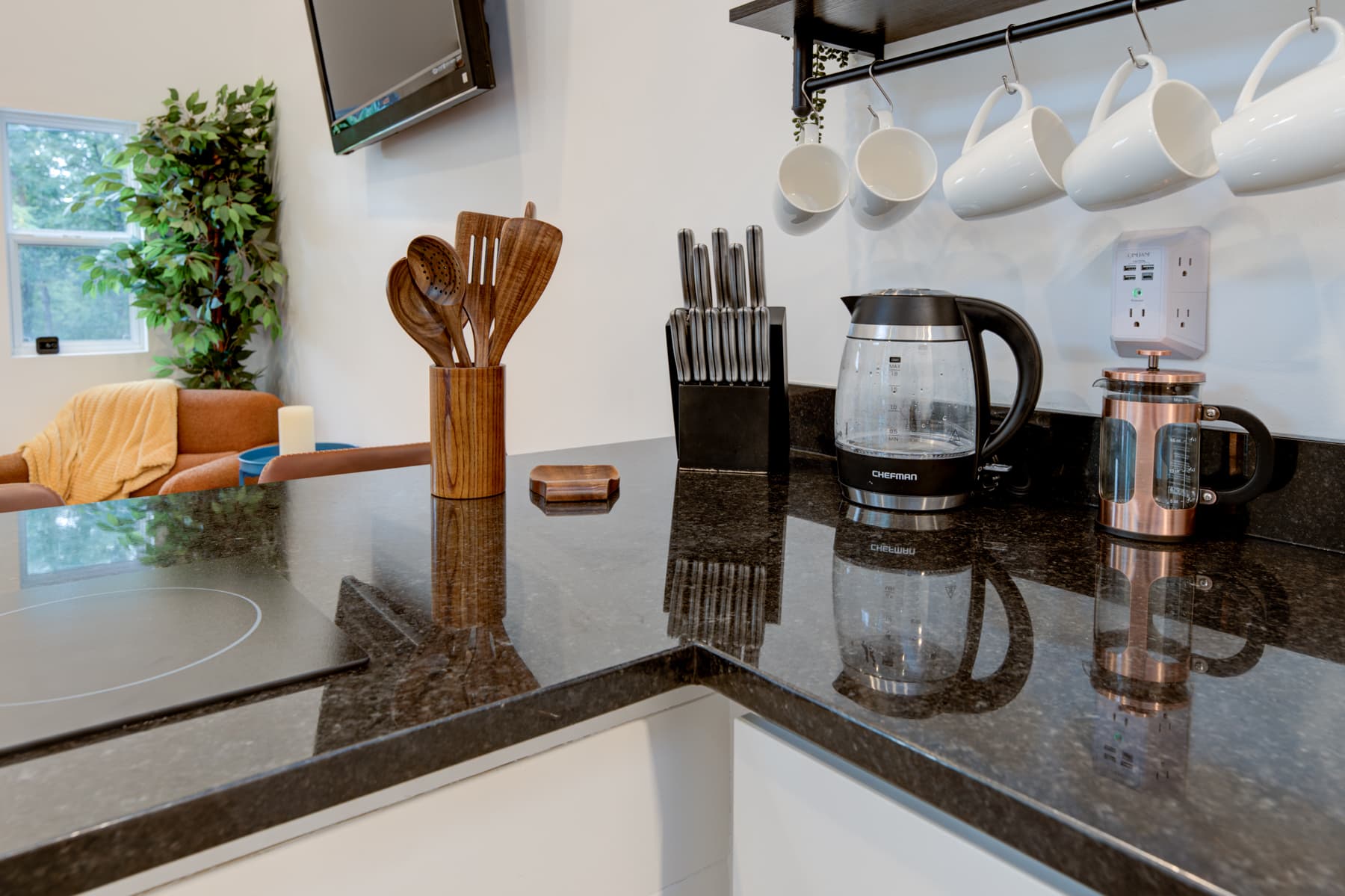 Kitchen Counter, Coffee Press, Boil Water