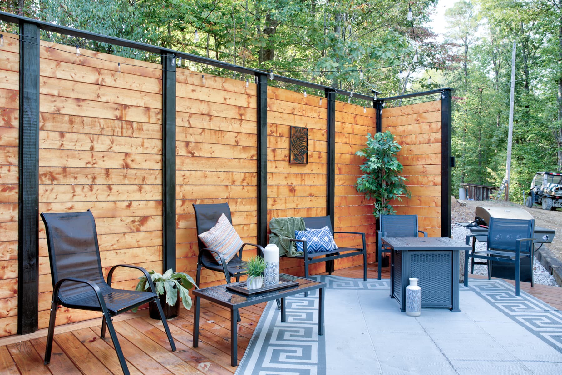 Rear Deck With Propane Fire Pit