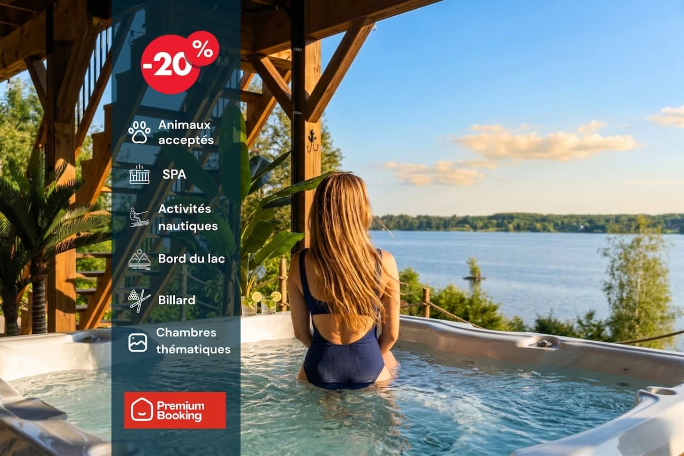 Profitez du spa avec une vue imprenable sur l’eau