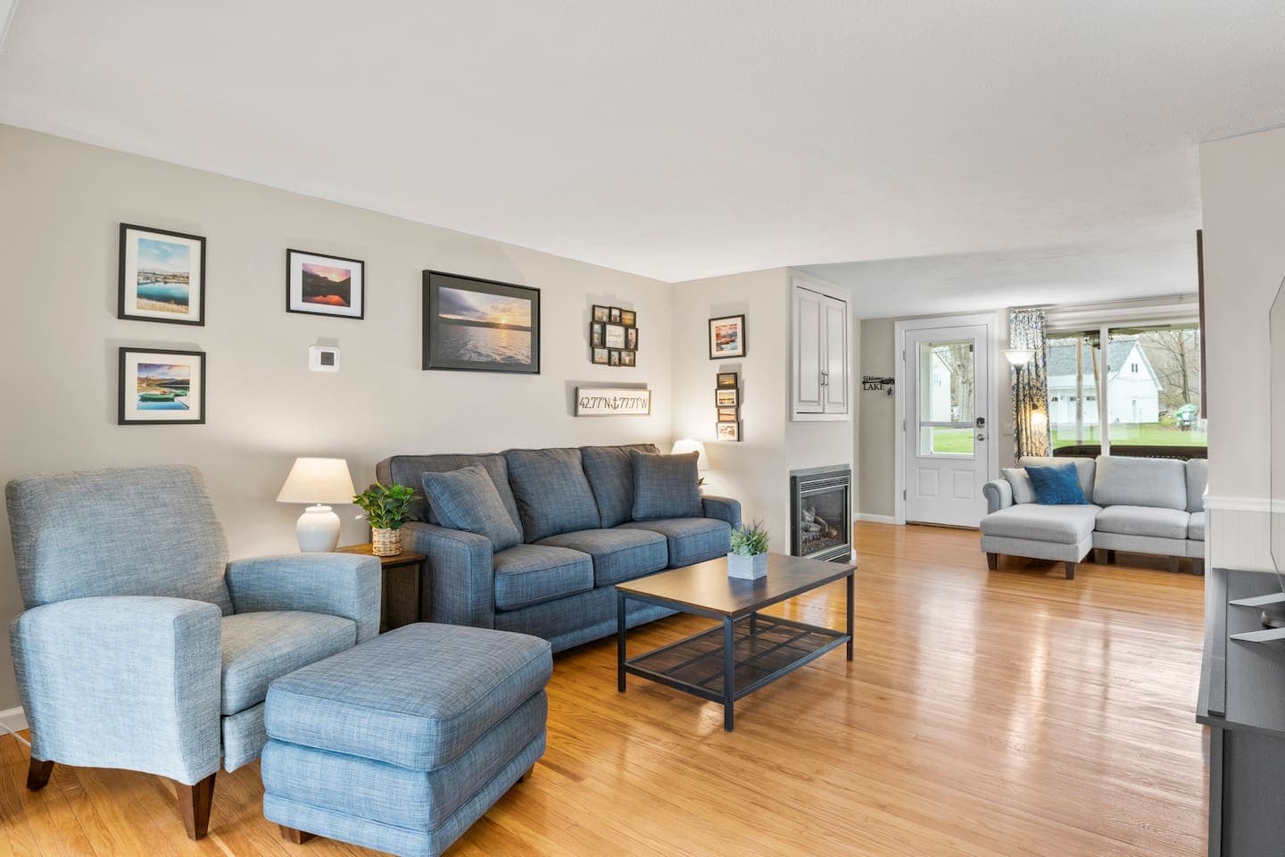 Open living room with hardwood floors