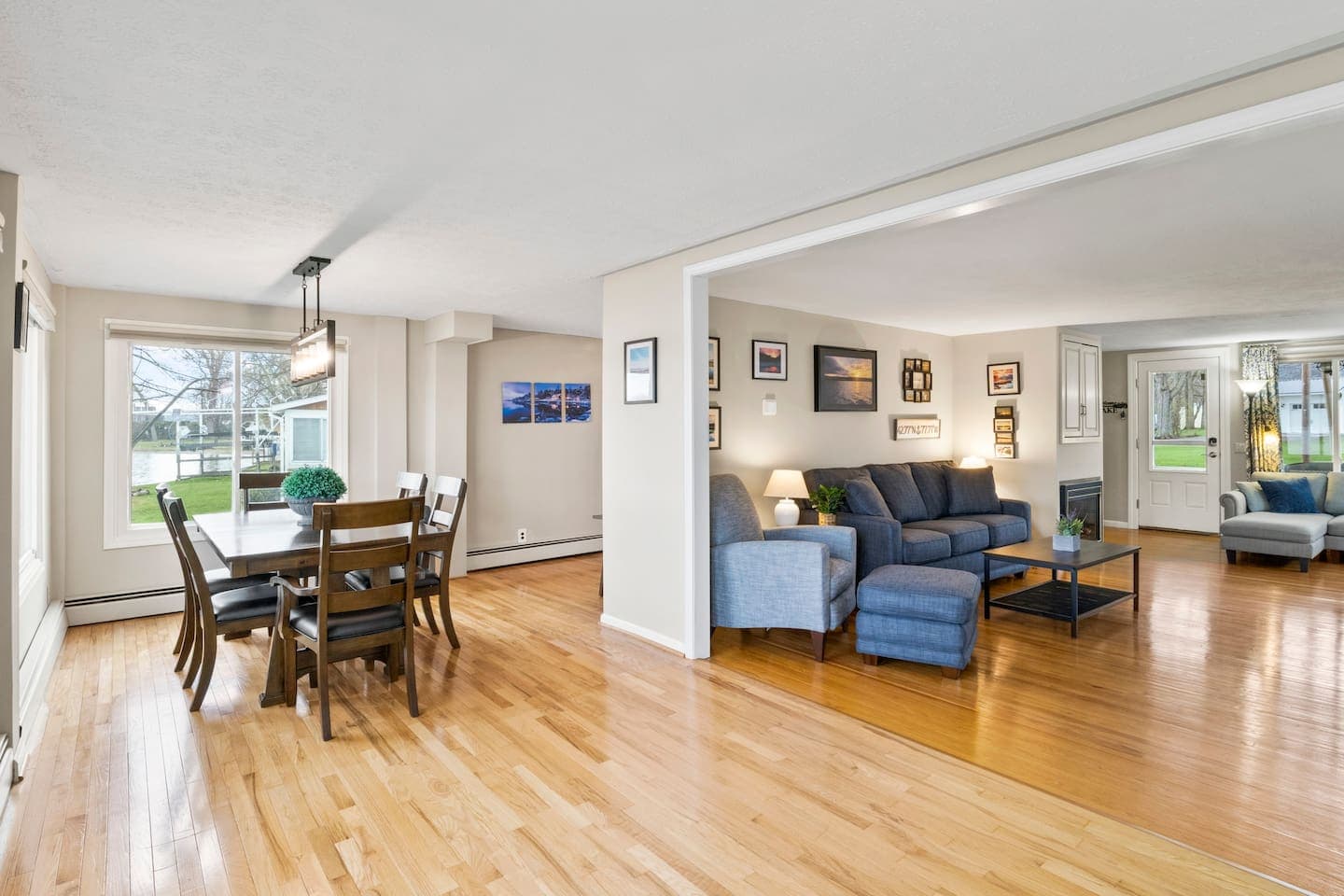 Open-plan living and dining area
