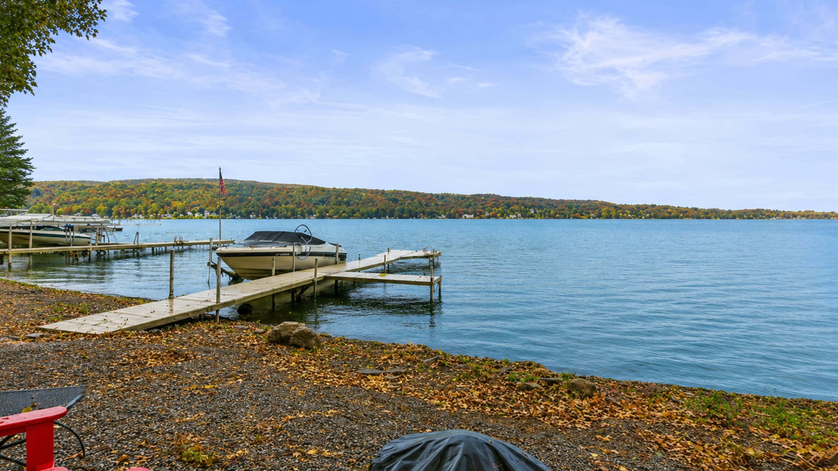 Dock extending over the water