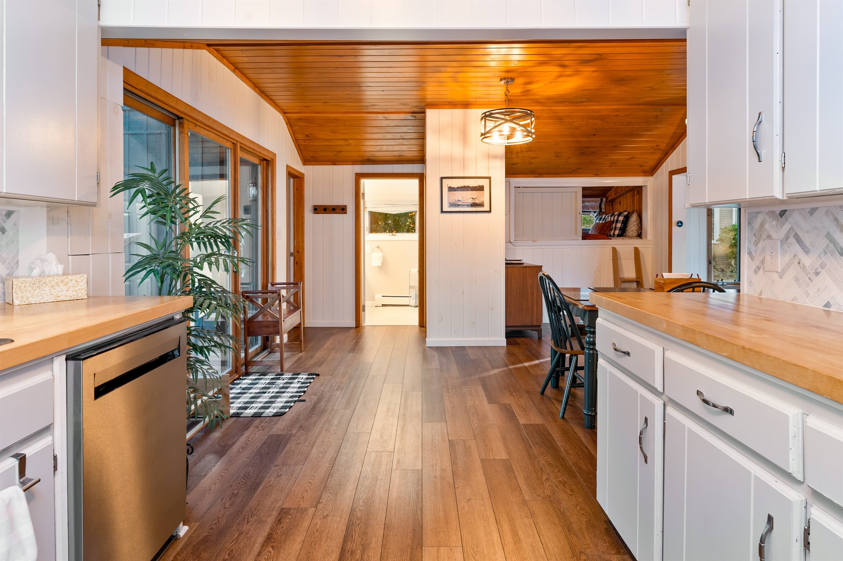 Kitchen with dining tables and chairs