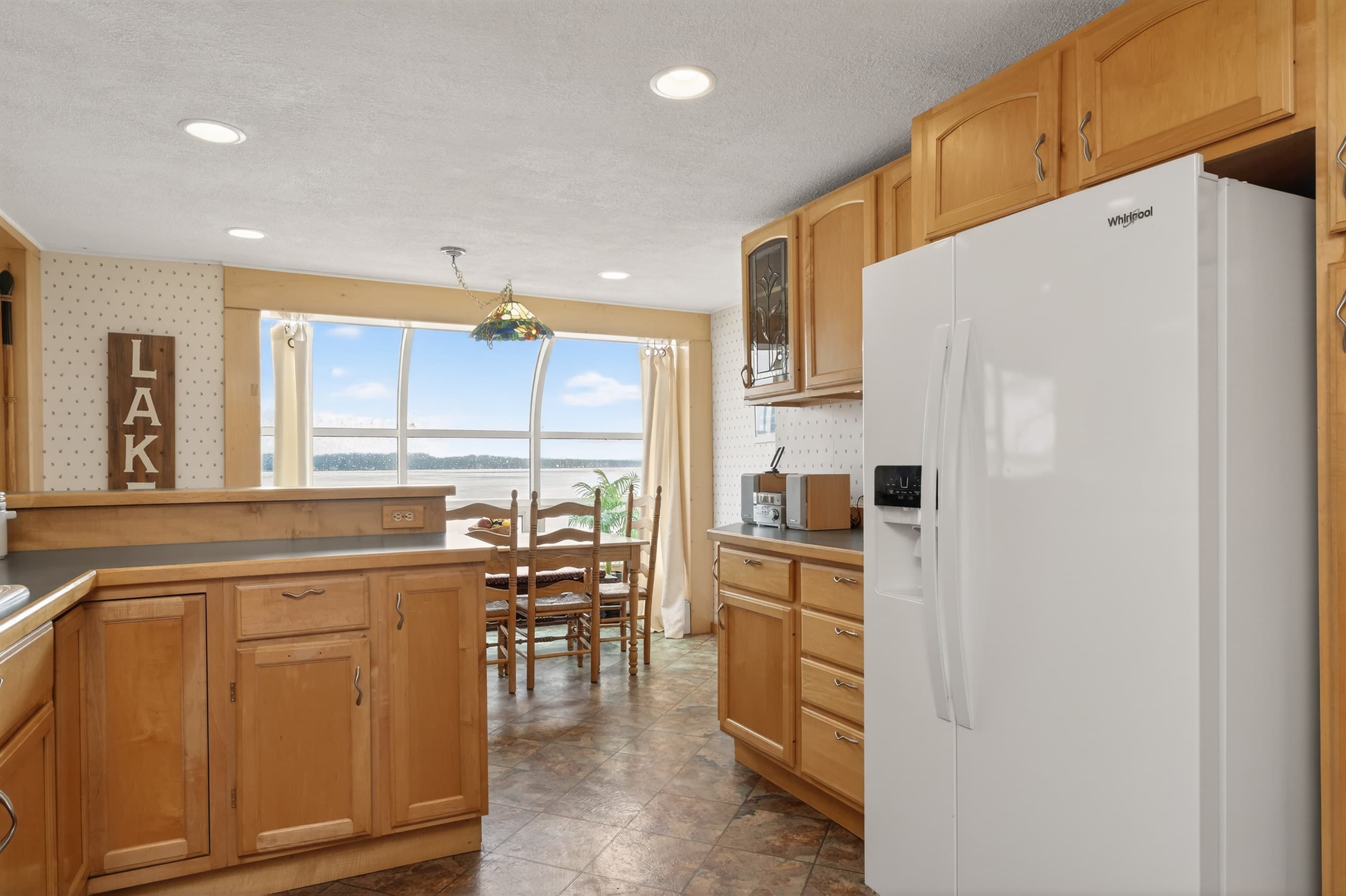 Open kitchen and dining space