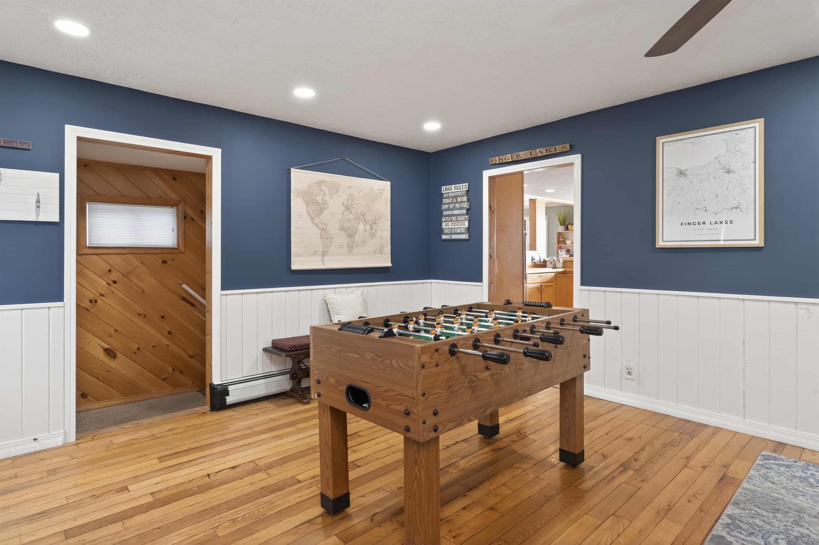 Recreation space with foosball table