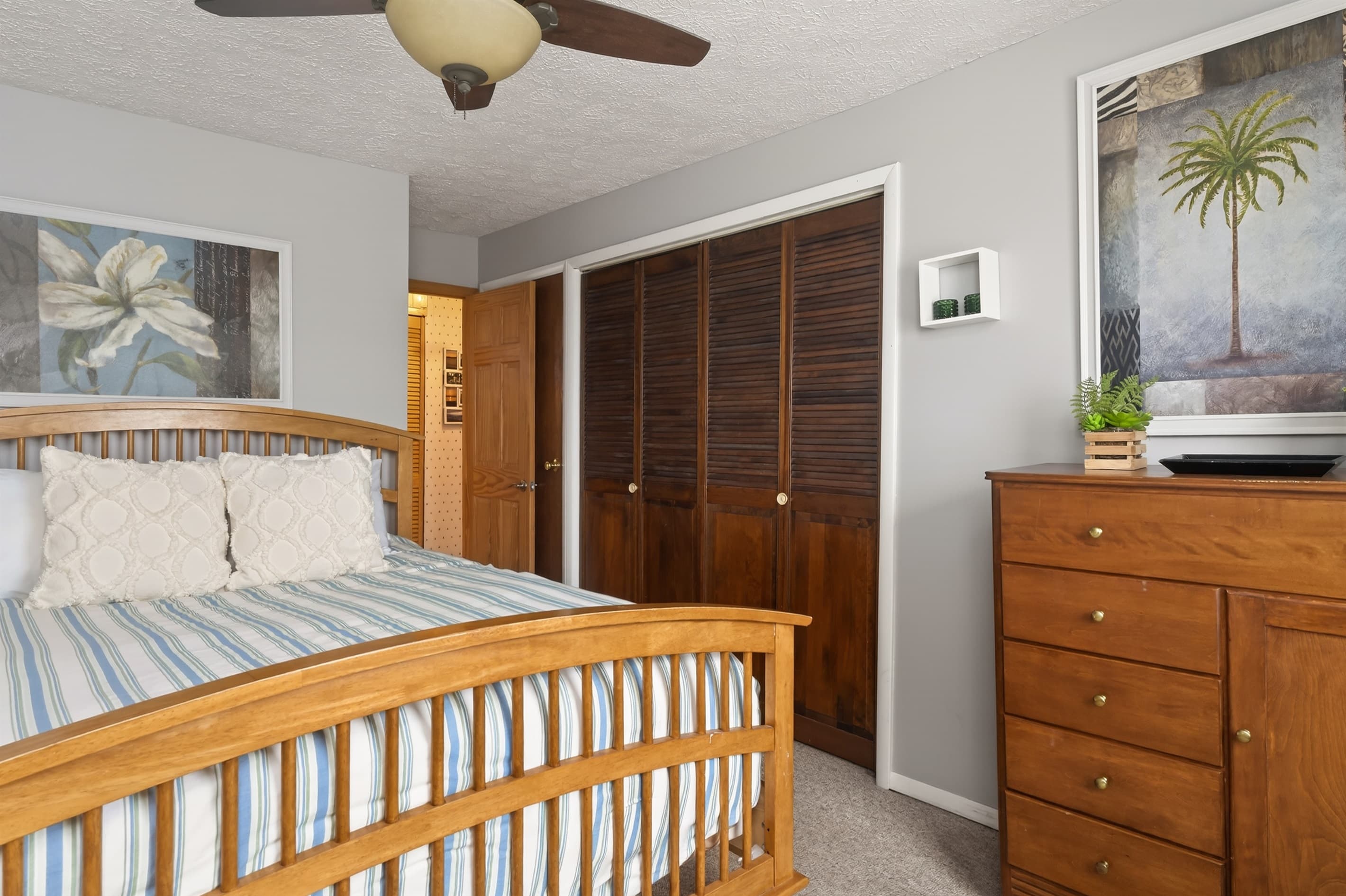 Bedroom with wood furnishings 