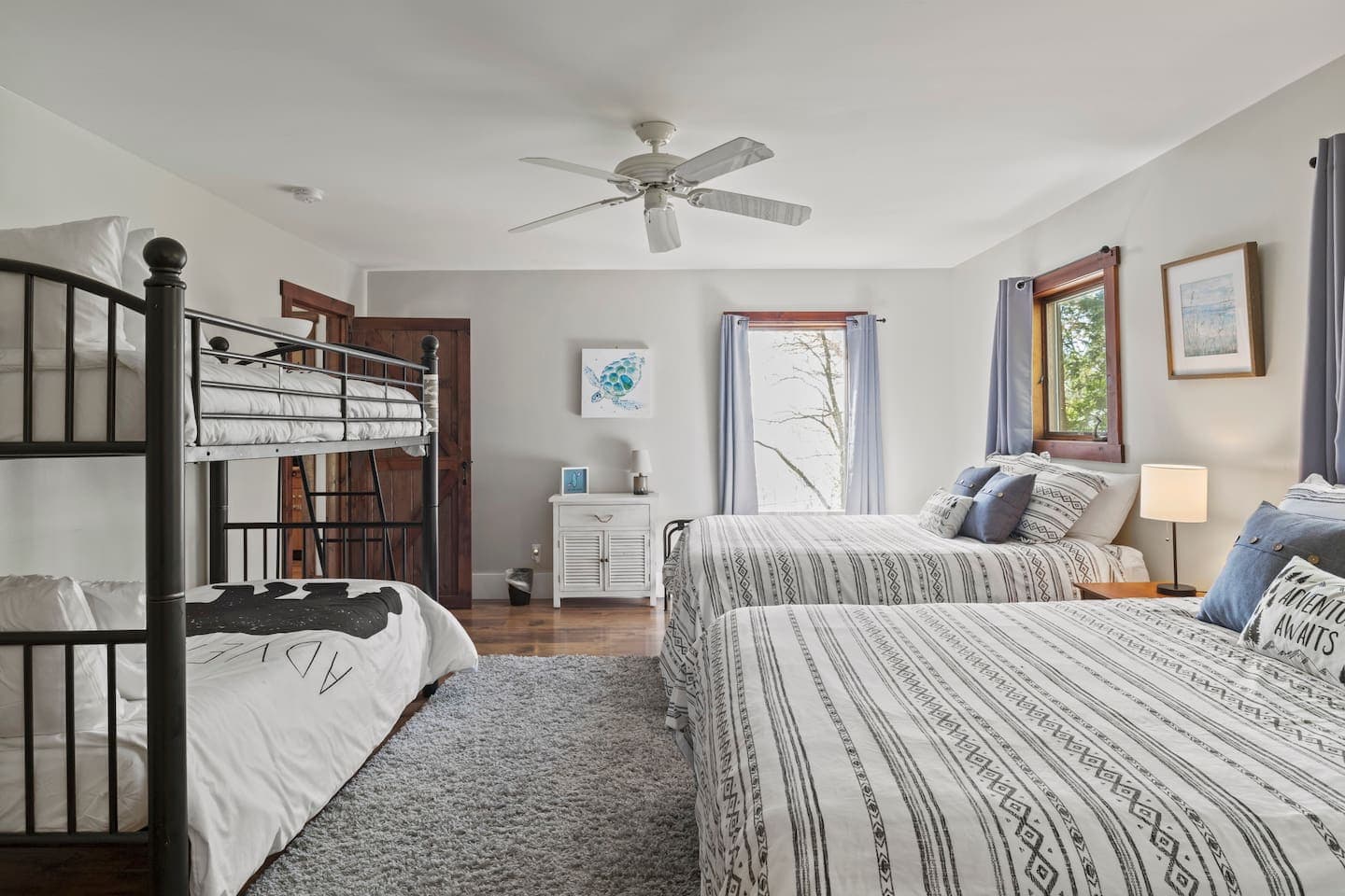 Shared bedroom with multiple sleeping arrangements