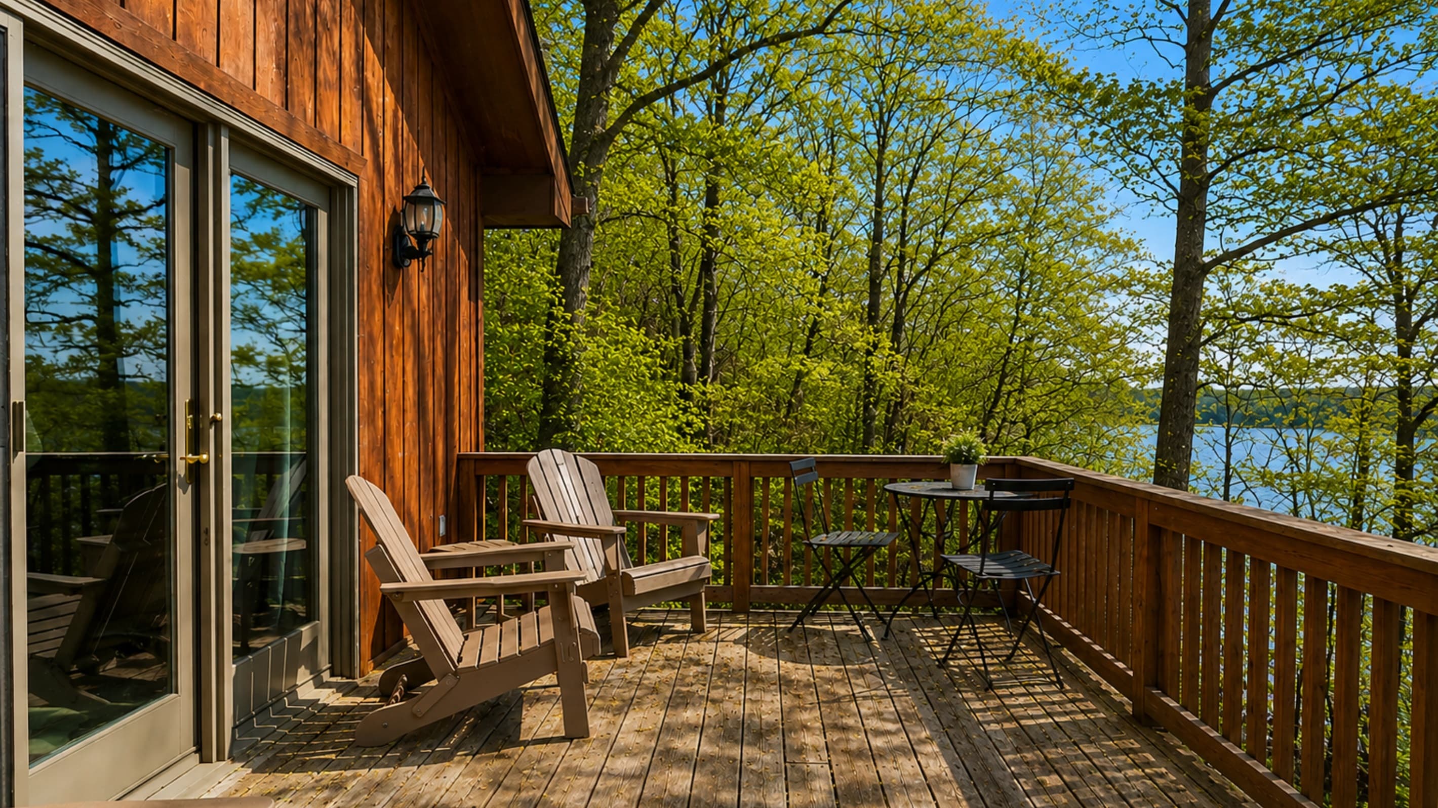 Furnished porch overlooking the lake