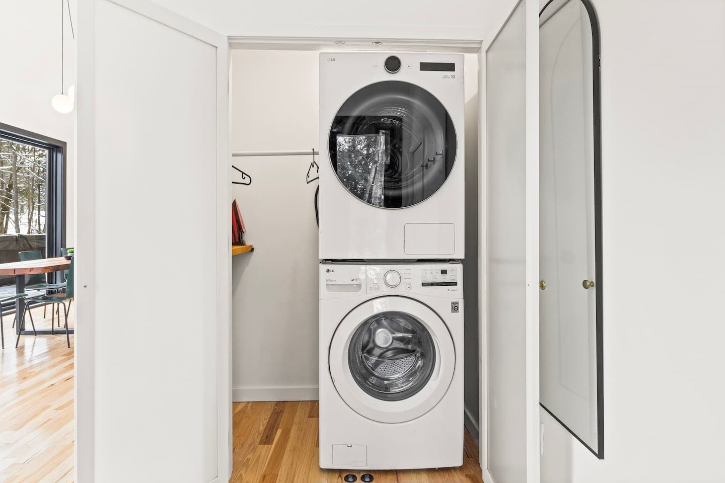 Stacked washer and dryer