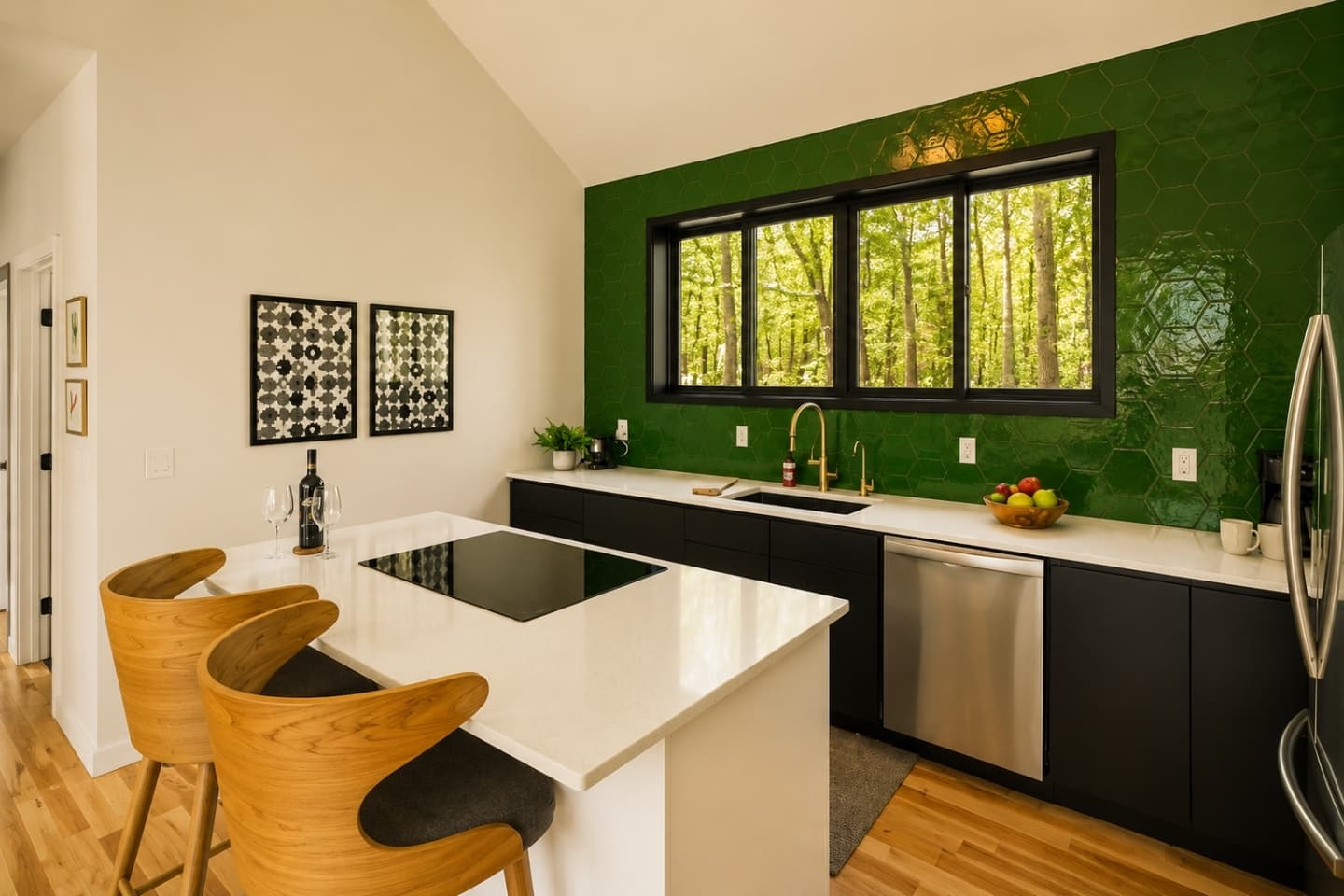 Kitchen island with seating for two