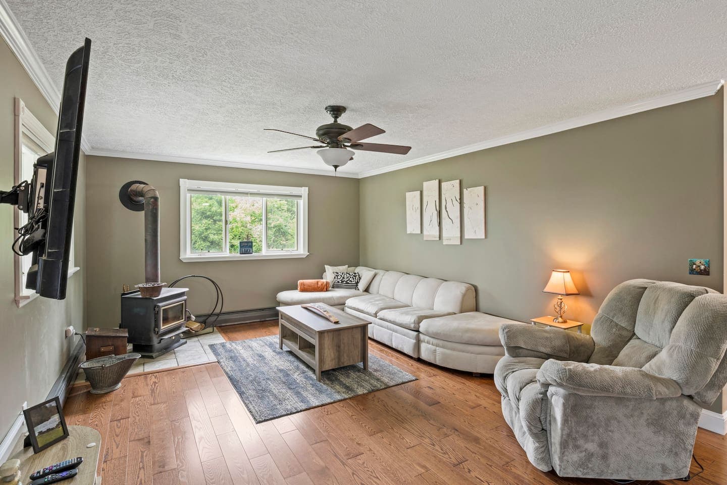 Living room with sectional sofa and television