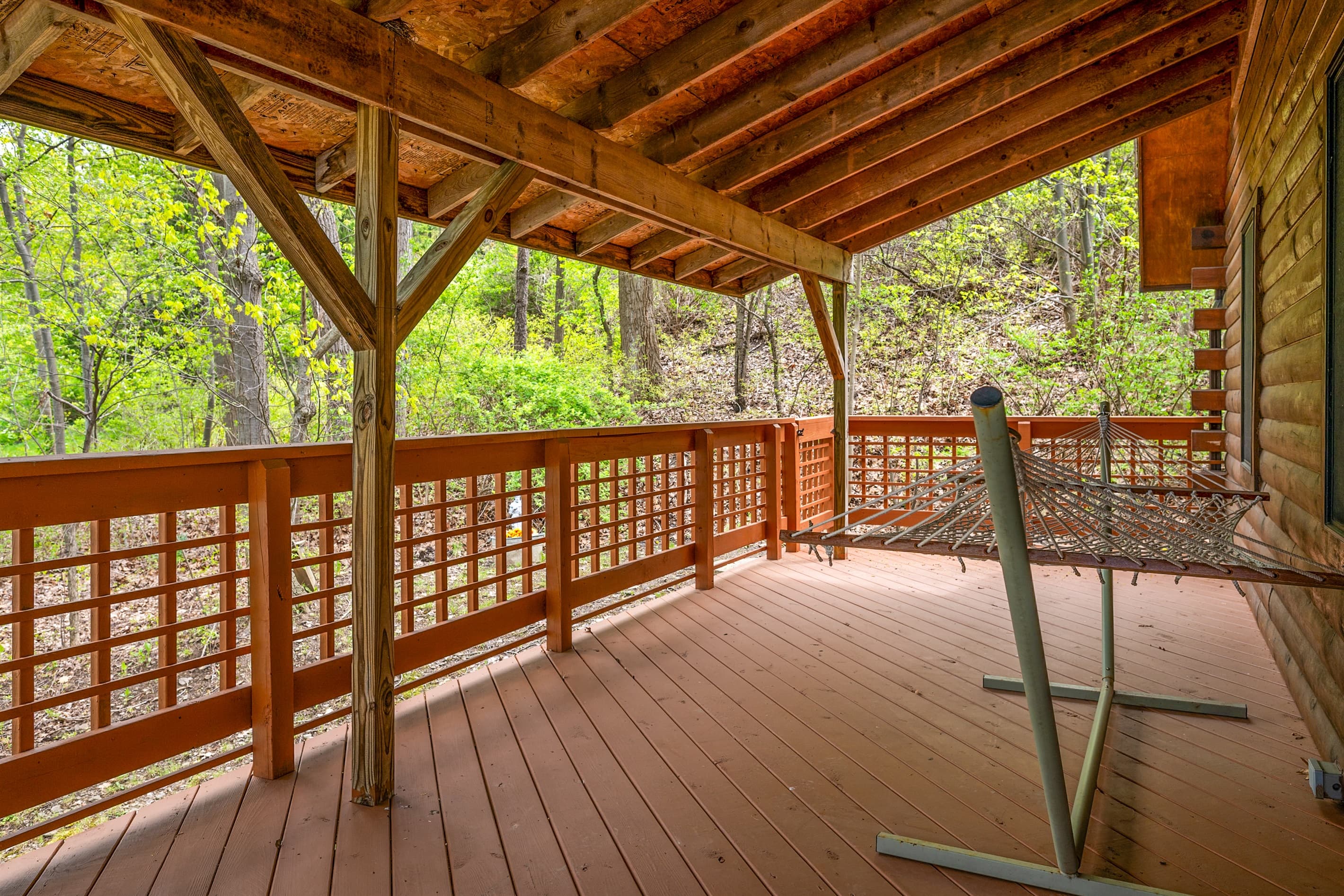 Hammock beneath covered porch