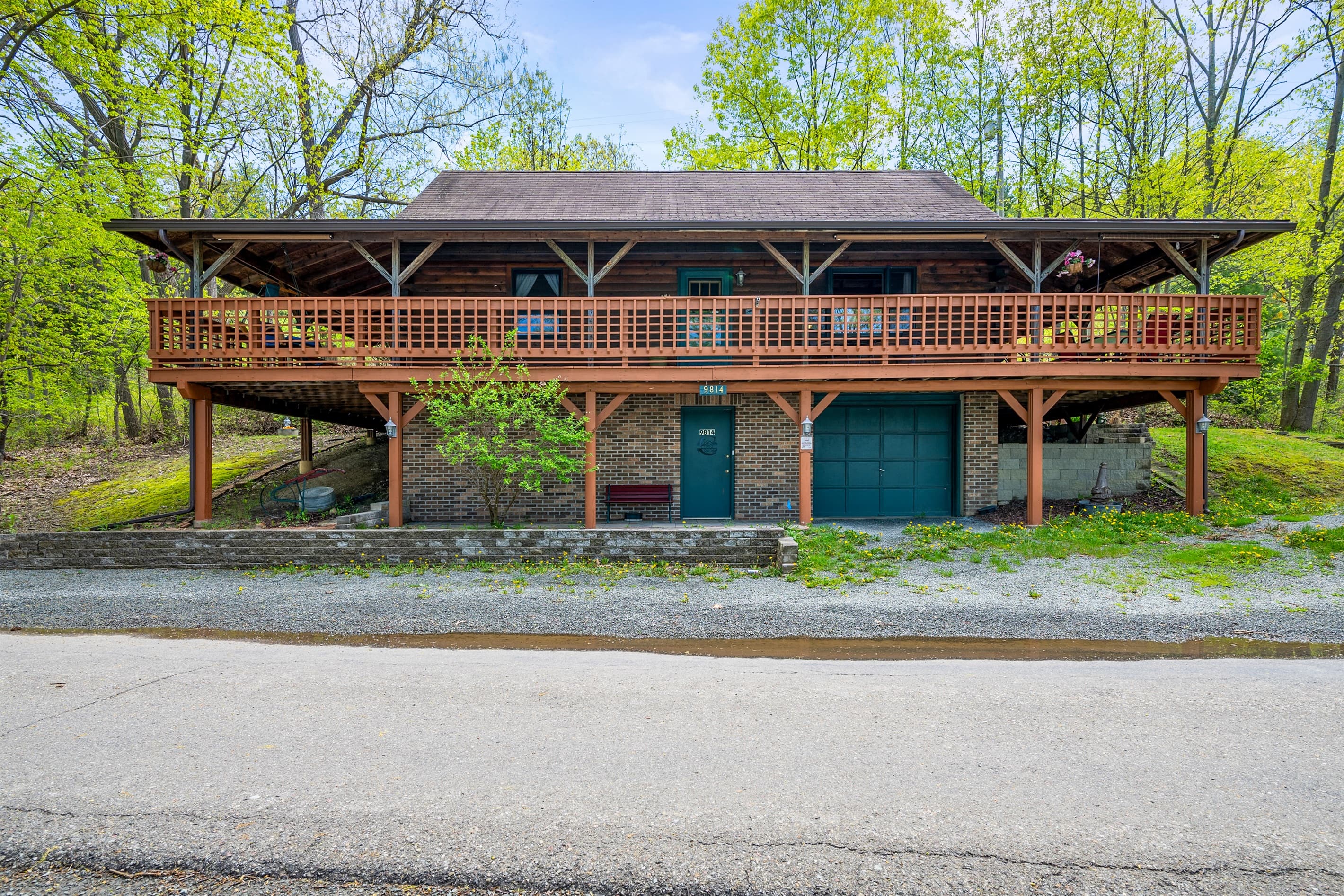 Side exterior with elevated porch