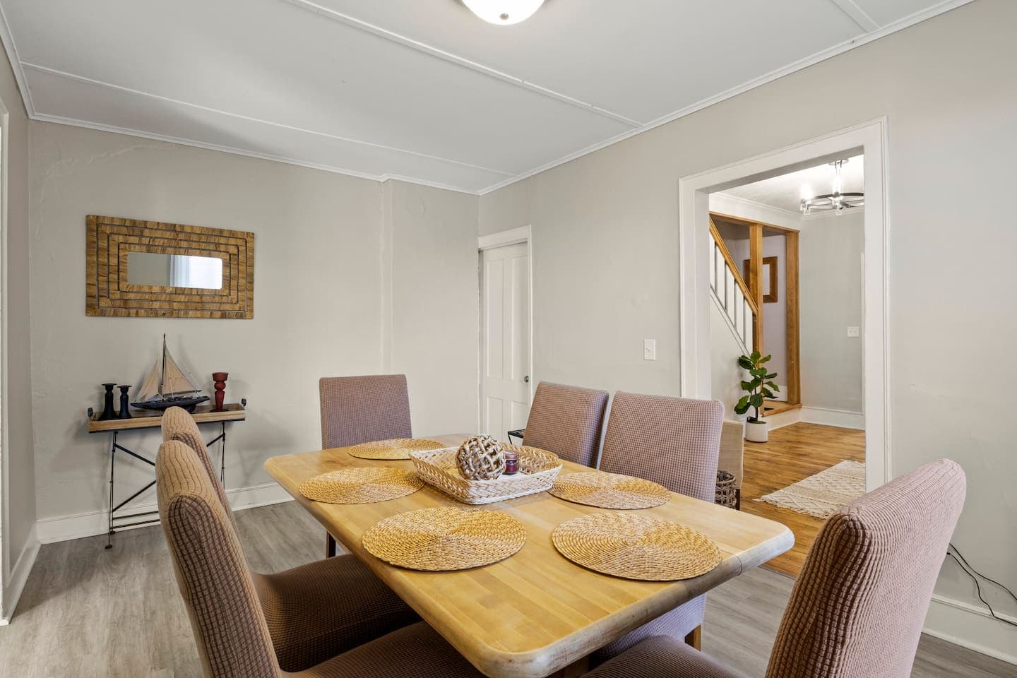 Dining area with seating for six