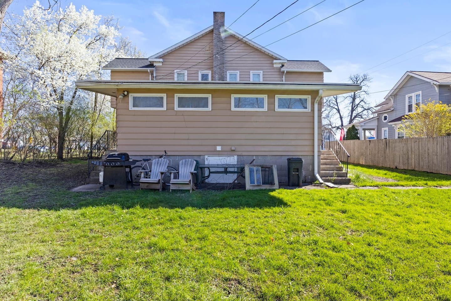 Rear exterior overlooking the lawn