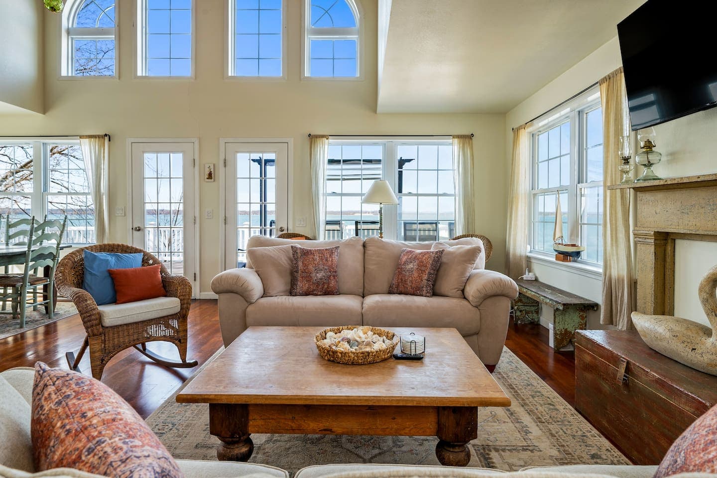 Living room with multiple seating areas