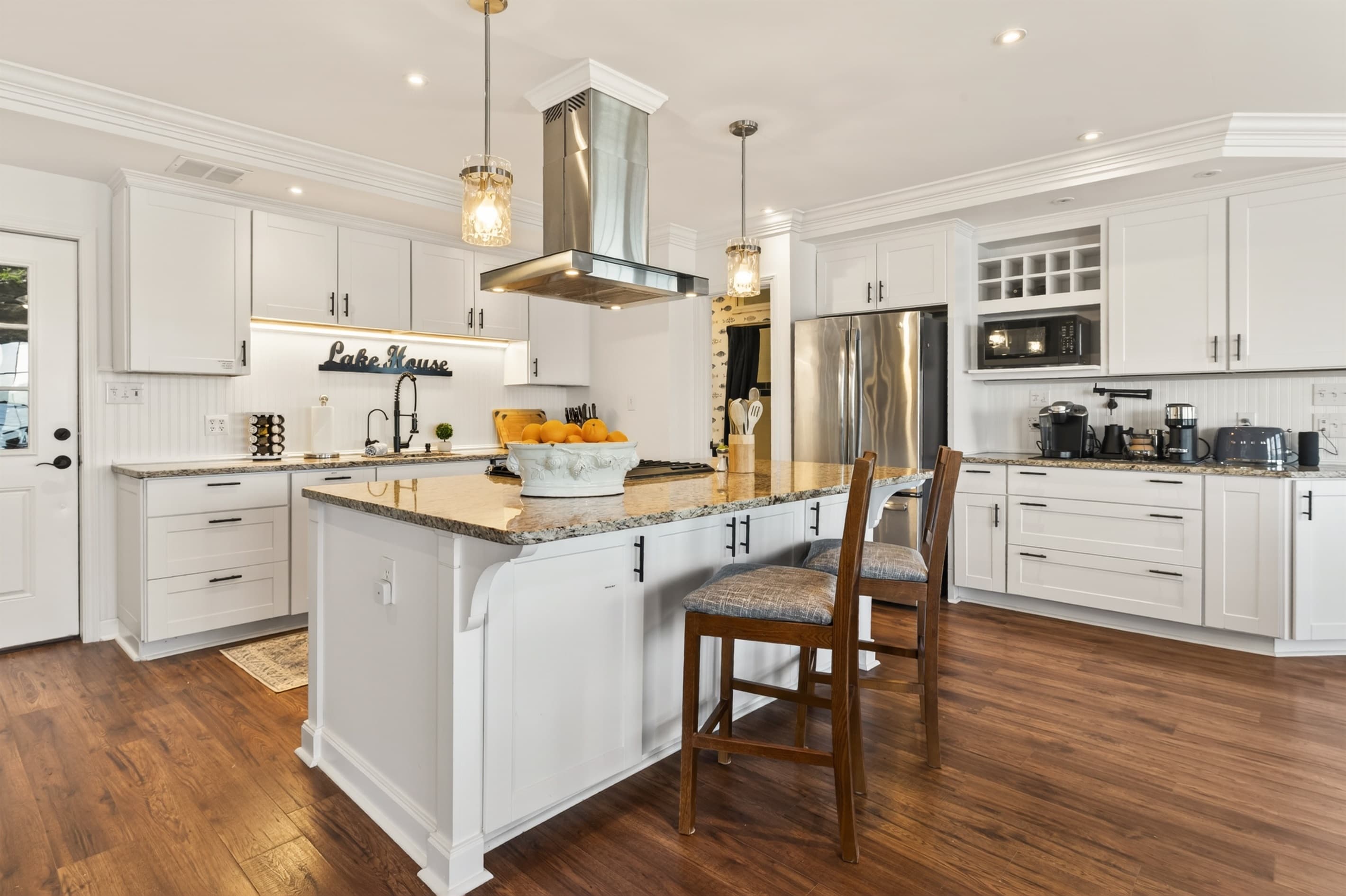 Kitchen island with seating for two