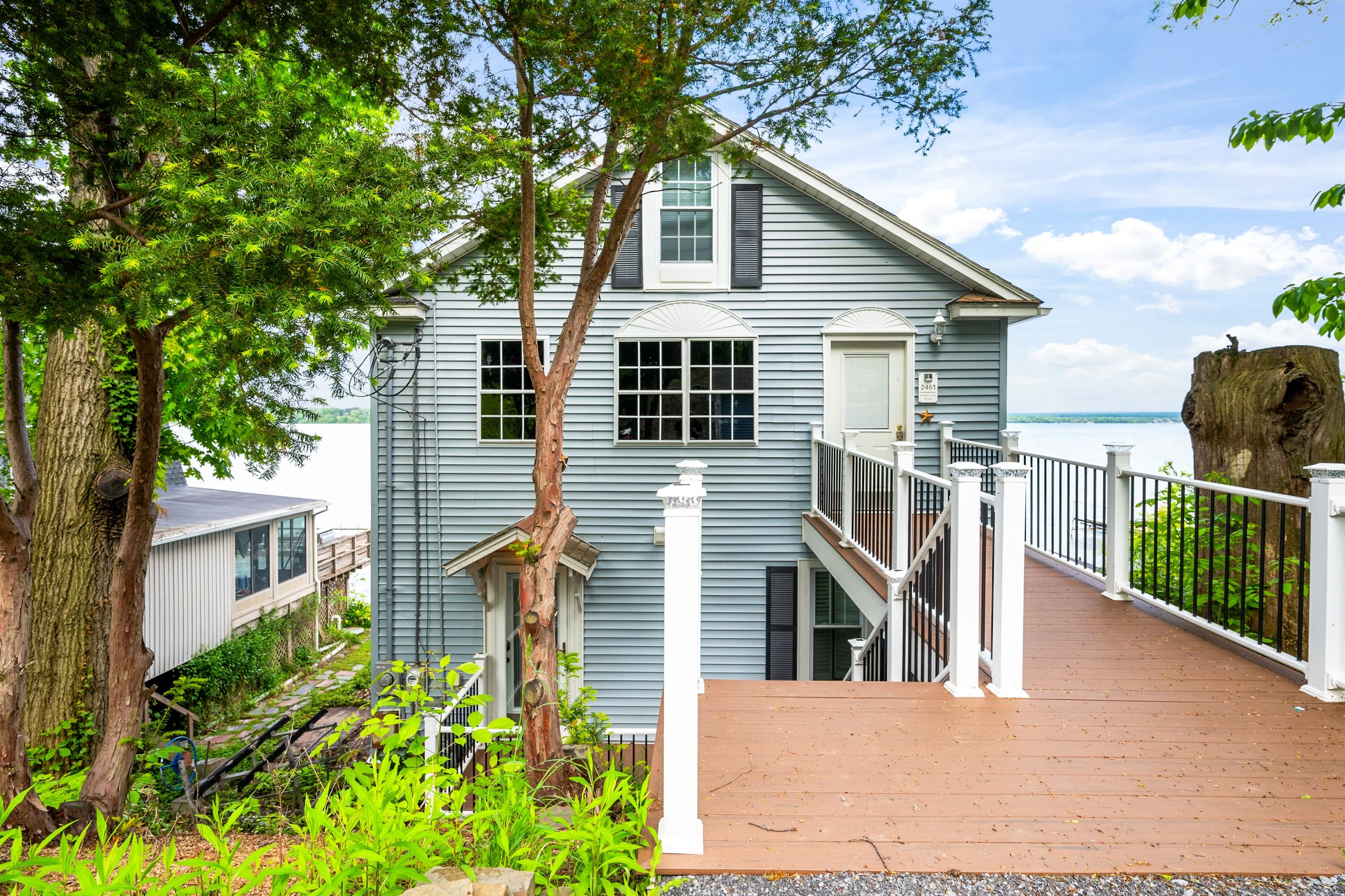 Rear exterior with elevated deck