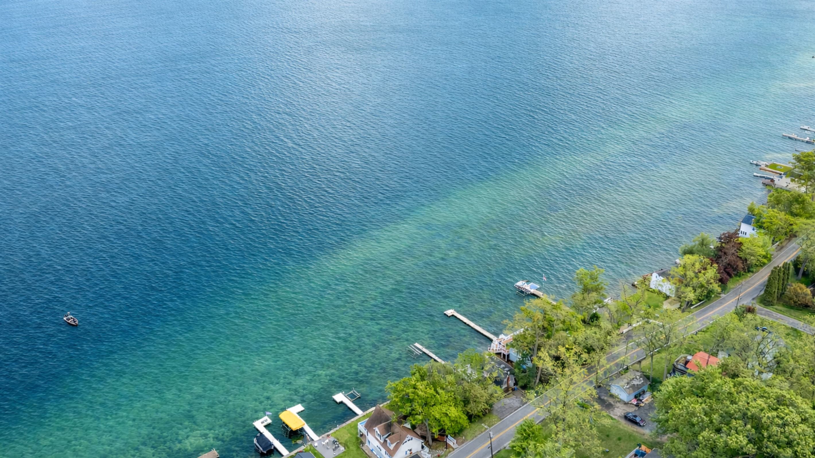 Clear lake water viewed from above