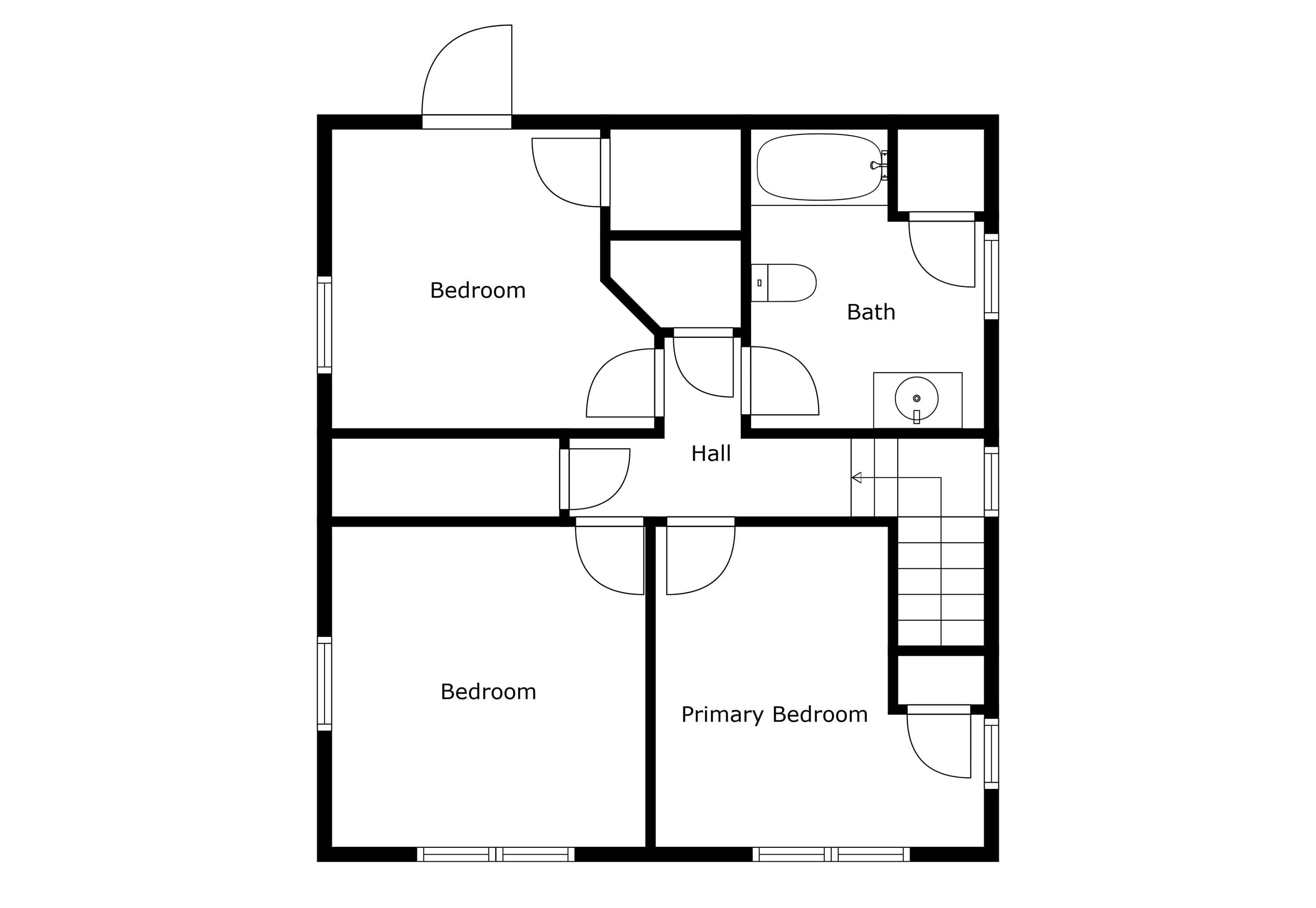 Floor plan showing multiple bedrooms